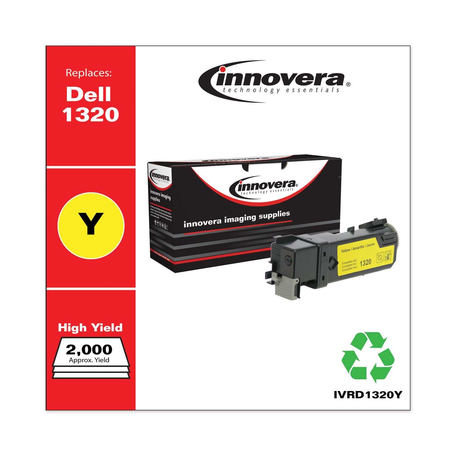 Innovera® Remanufactured Yellow High-Yield Toner, Replacement for 310-9062, 2,000 Page-Yield