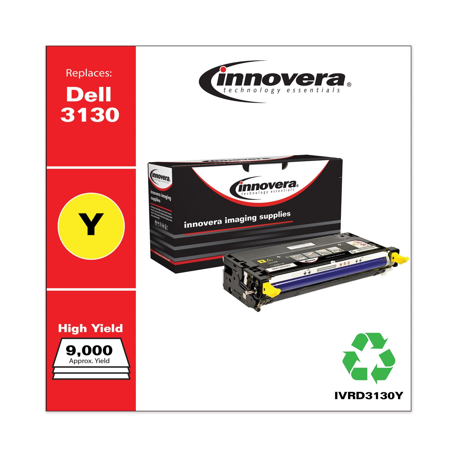 Innovera® Remanufactured Yellow High-Yield Toner, Replacement for 330-1204, 9,000 Page-Yield