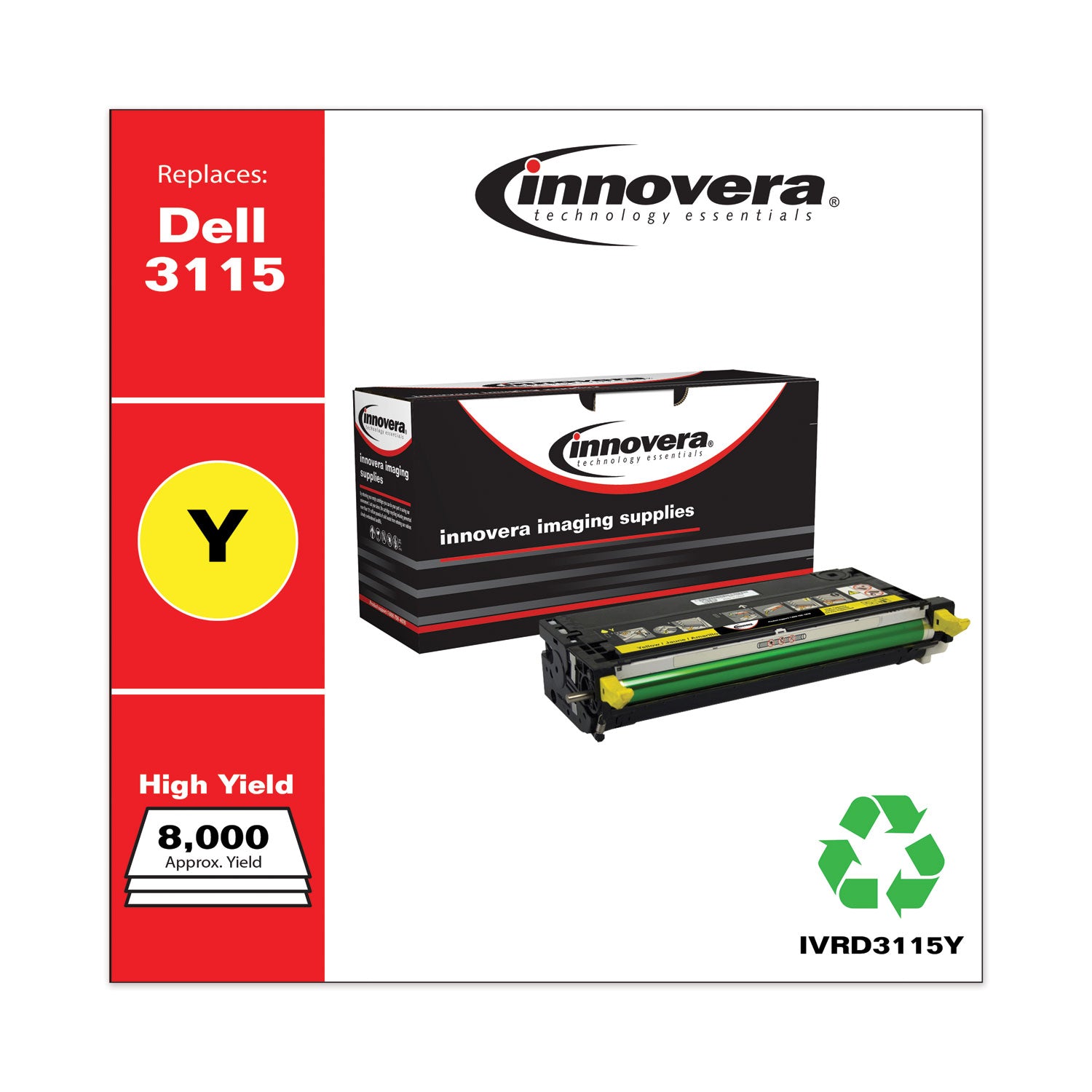 Innovera® Remanufactured Yellow High-Yield Toner, Replacement for 310-8401, 8,000 Page-Yield