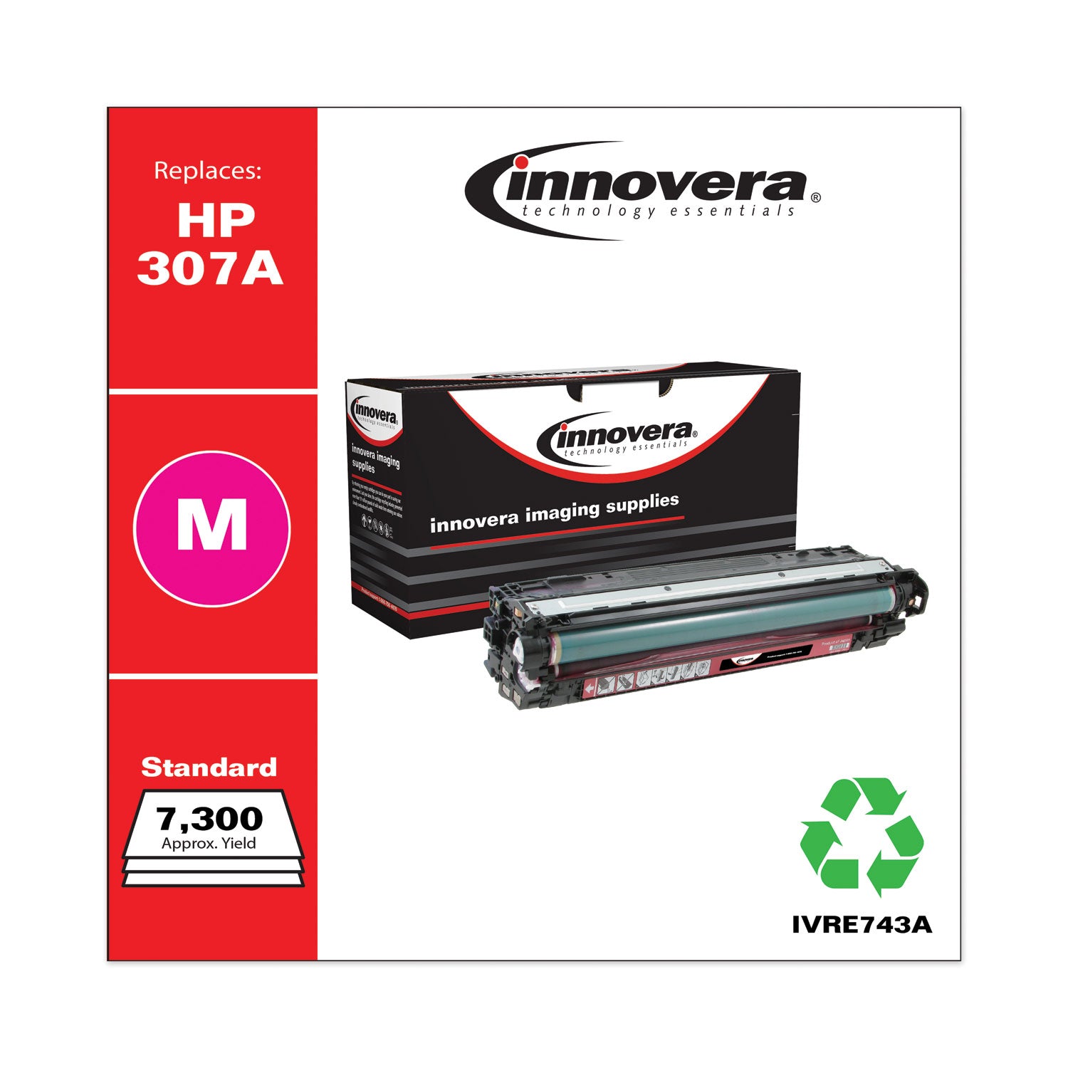 Innovera® Remanufactured Magenta Toner, Replacement for 307A (CE743A), 7,300 Page-Yield