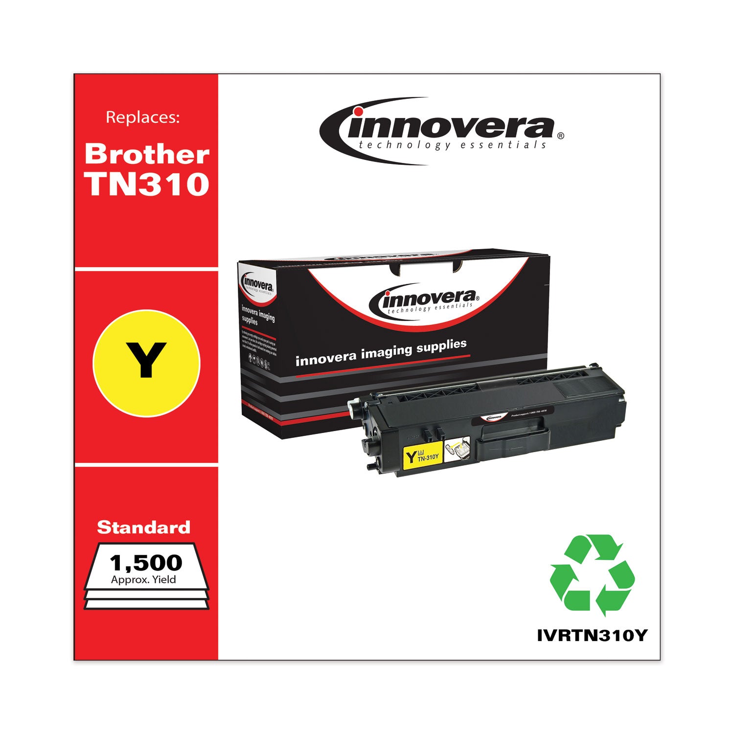 Innovera® Remanufactured Yellow Toner, Replacement for TN310Y, 1,500 Page-Yield