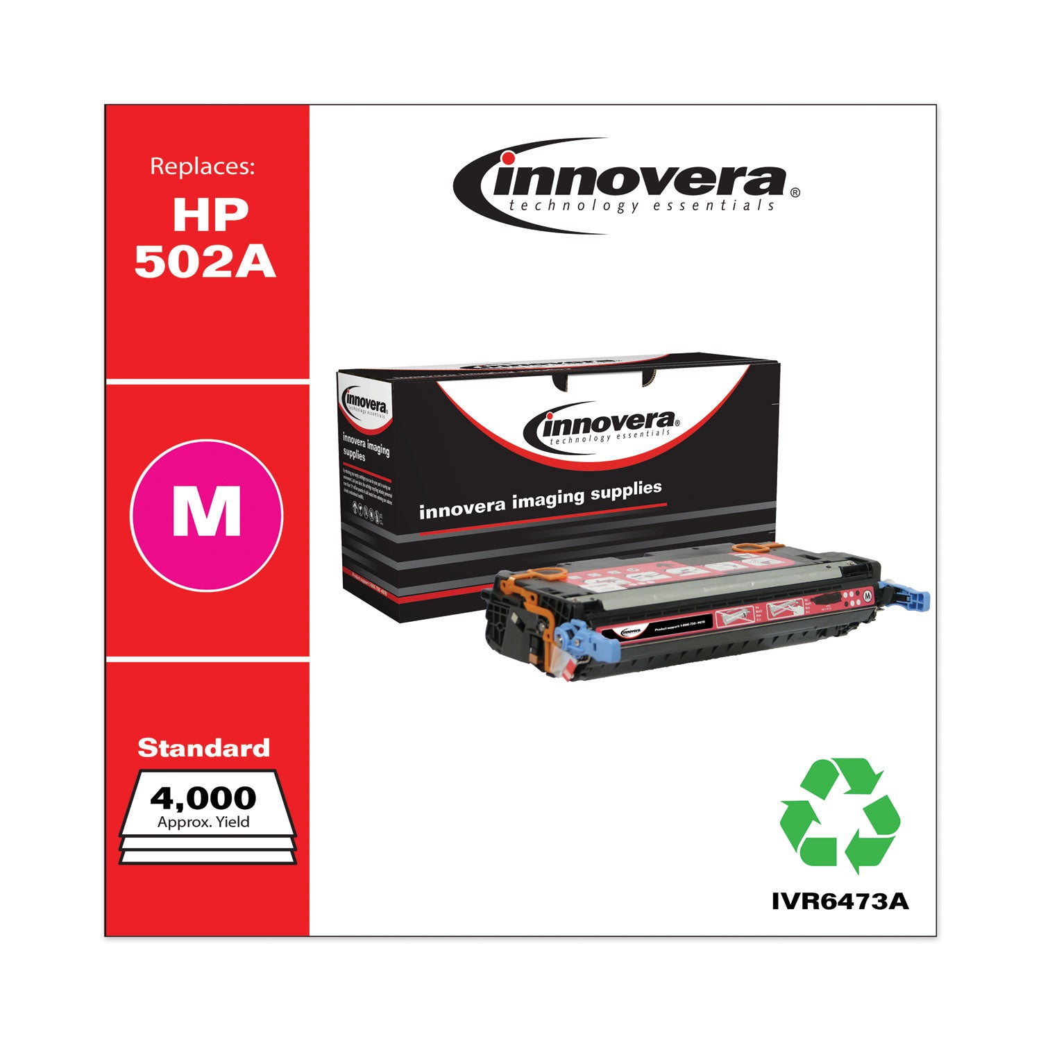 Innovera® Remanufactured Magenta Toner, Replacement for 502A (Q6473A), 4,000 Page-Yield