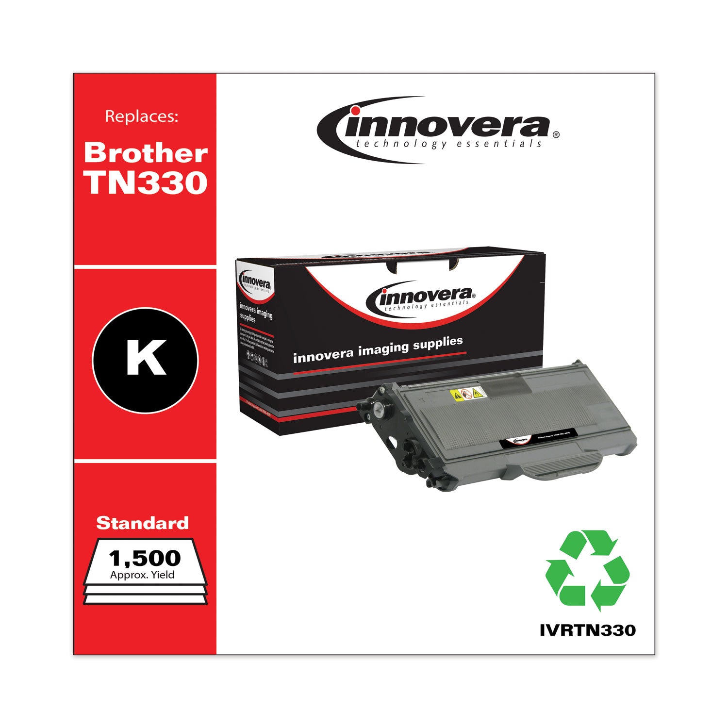 Innovera® Remanufactured Black Toner, Replacement for TN330, 1,500 Page-Yield