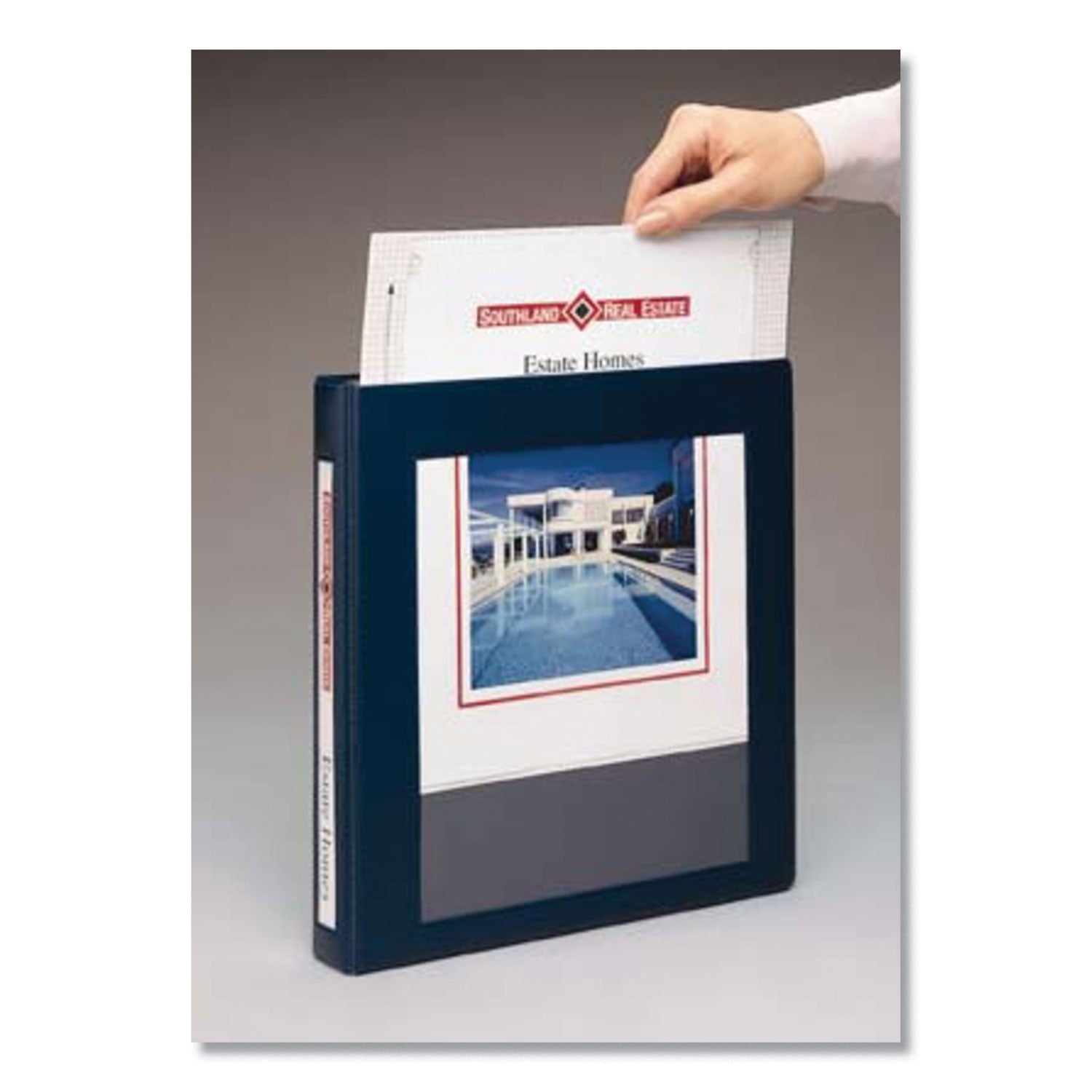 Avery® Framed View Heavy-Duty Binders, 3 Rings, 0.5" Capacity, 11 x 8.5, Navy Blue