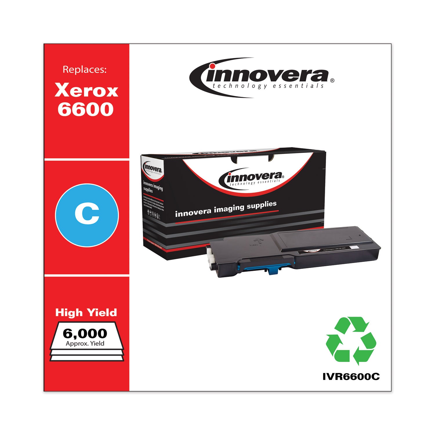 Innovera® Remanufactured Cyan High-Yield Toner, Replacement for 106R02225, 6,000 Page-Yield