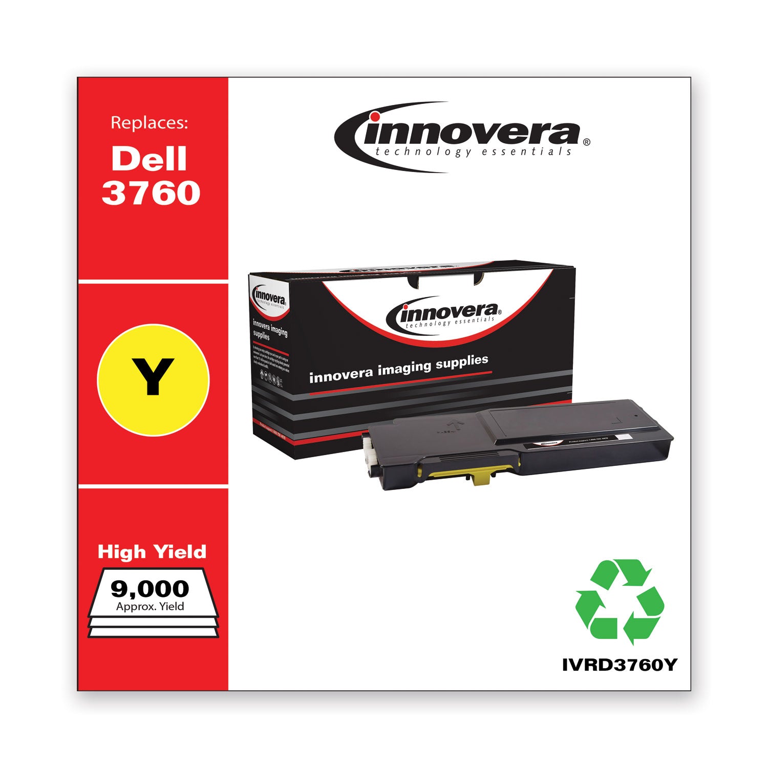 Innovera® Remanufactured Yellow Toner, Replacement for 331-8430, 9,000 Page-Yield