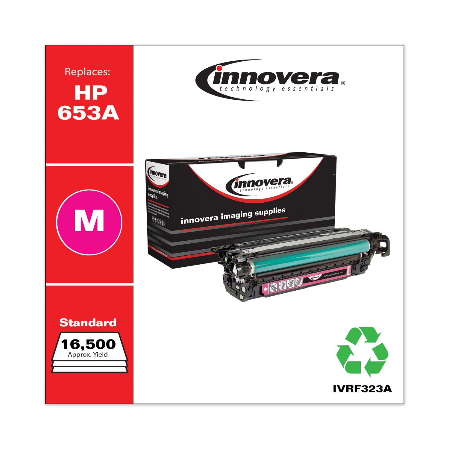 Innovera® Remanufactured Magenta Toner, Replacement for 653A (CF323A), 16,500 Page-Yield