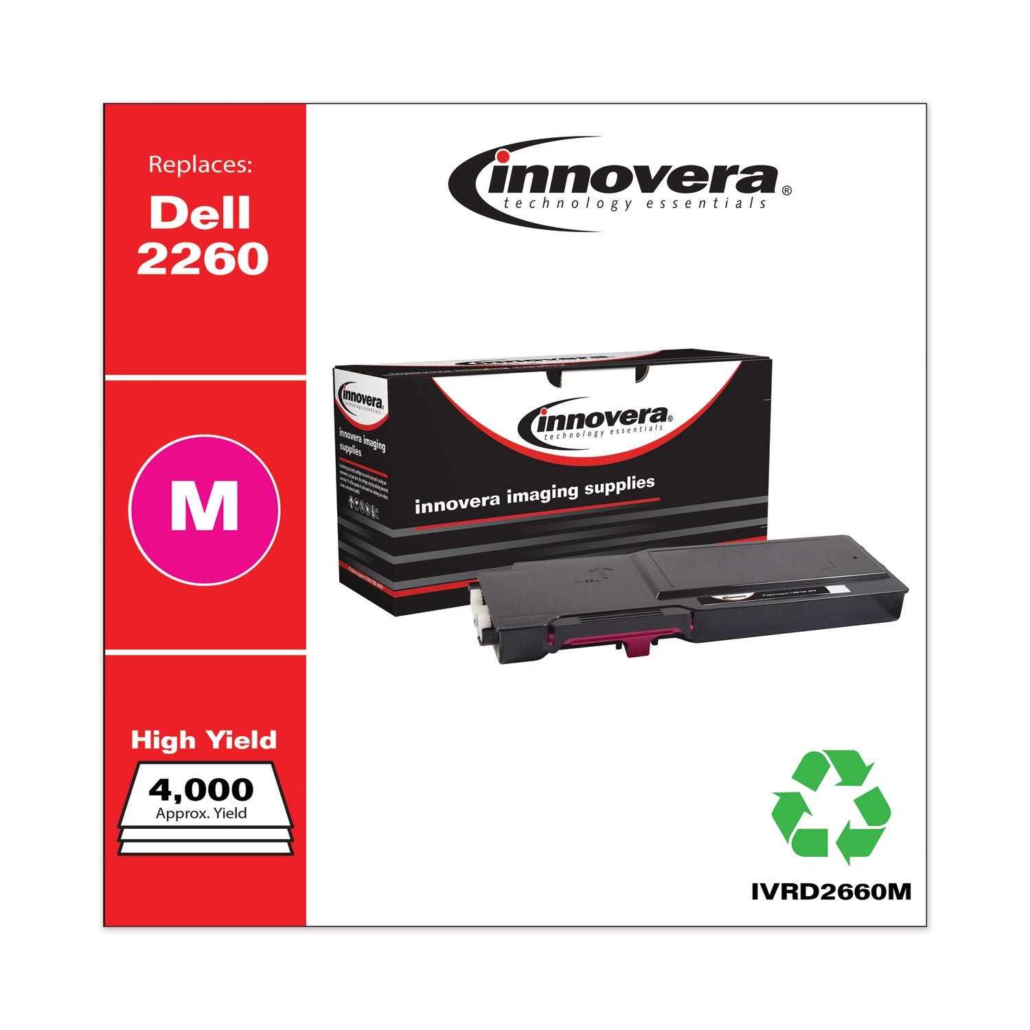 Innovera® Remanufactured Magenta High-Yield Toner, Replacement for 593-BBBS, 4,000 Page-Yield