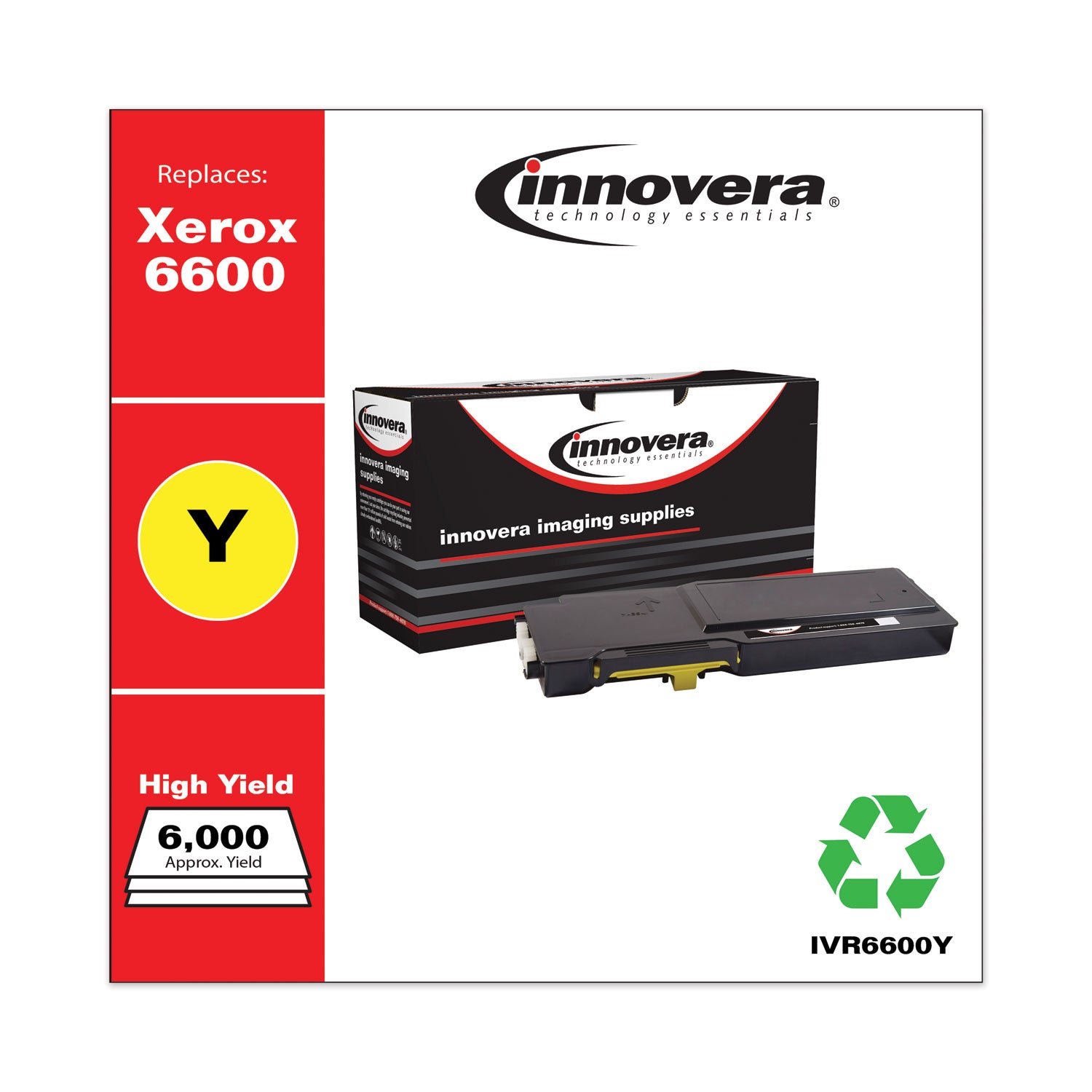 Innovera® Remanufactured Yellow High-Yield Toner, Replacement for 106R02227, 6,000 Page-Yield