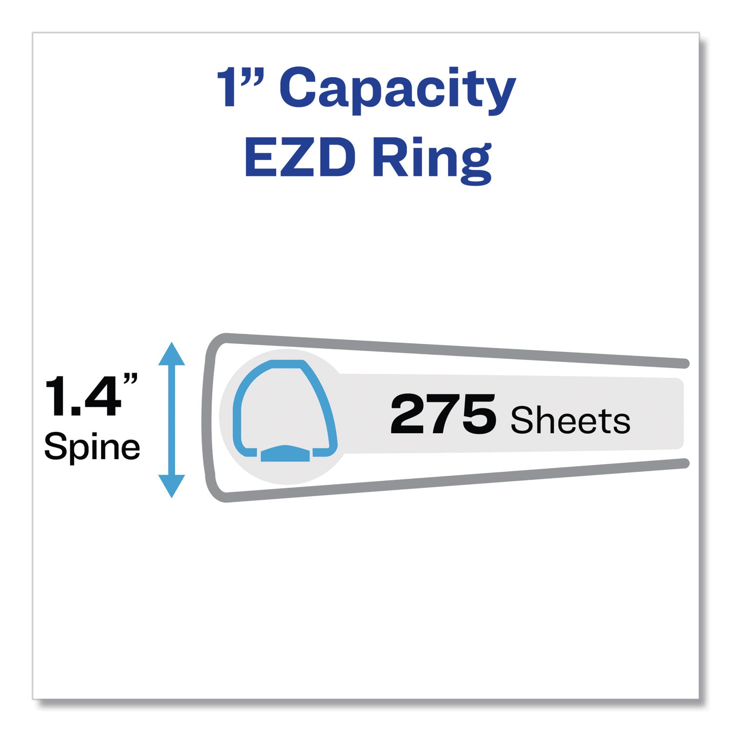 Avery® Framed View Heavy-Duty Binders, 3 Rings, 1" Capacity, 11 x 8.5, White