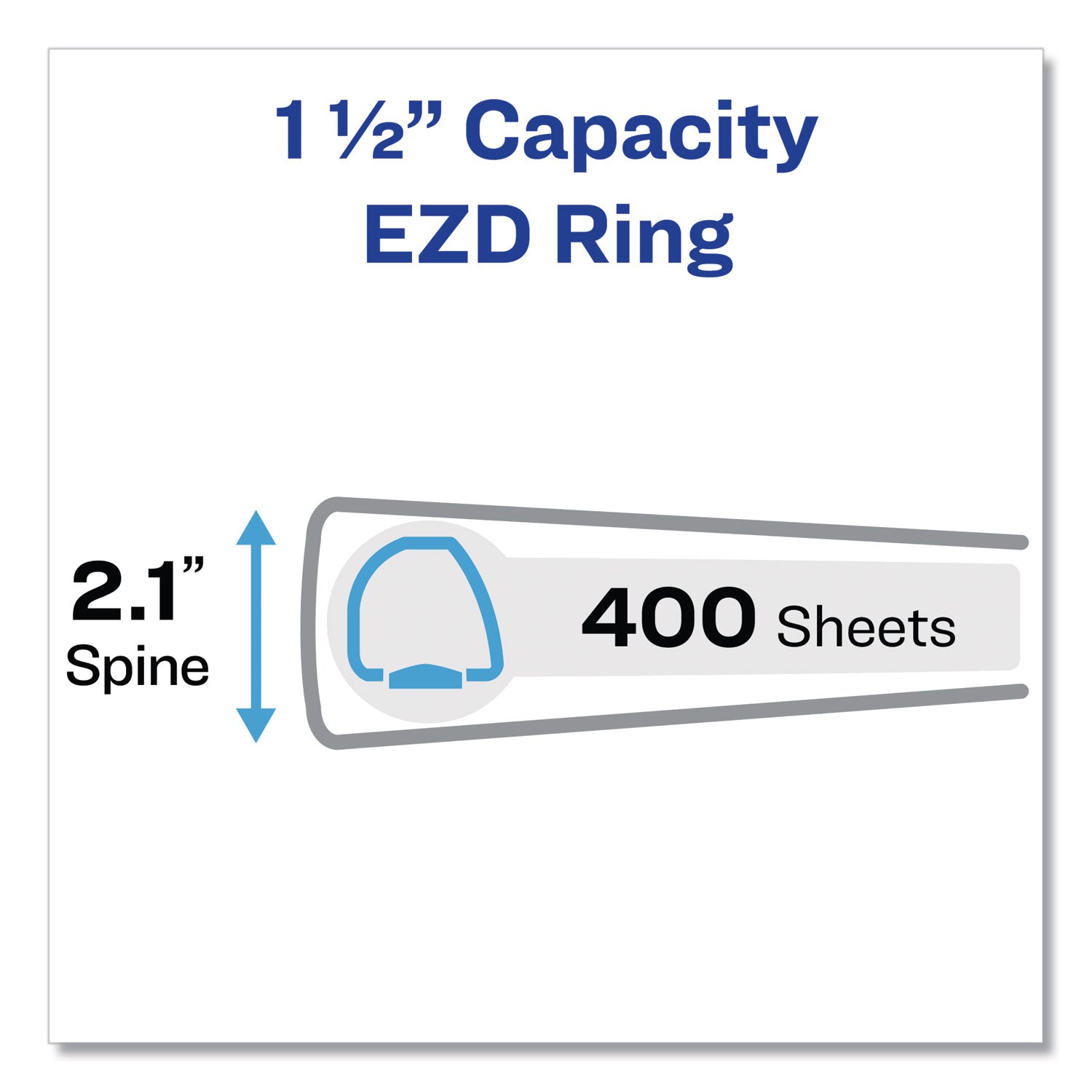 Avery® Framed View Heavy-Duty Binders, 3 Rings, 1.5" Capacity, 11 x 8.5, White