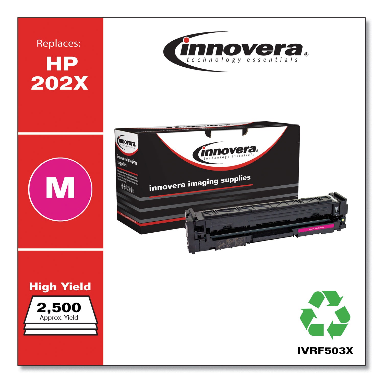 Innovera® Remanufactured Magenta High-Yield Toner, Replacement for 202X (CF503X), 2,500 Page-Yield