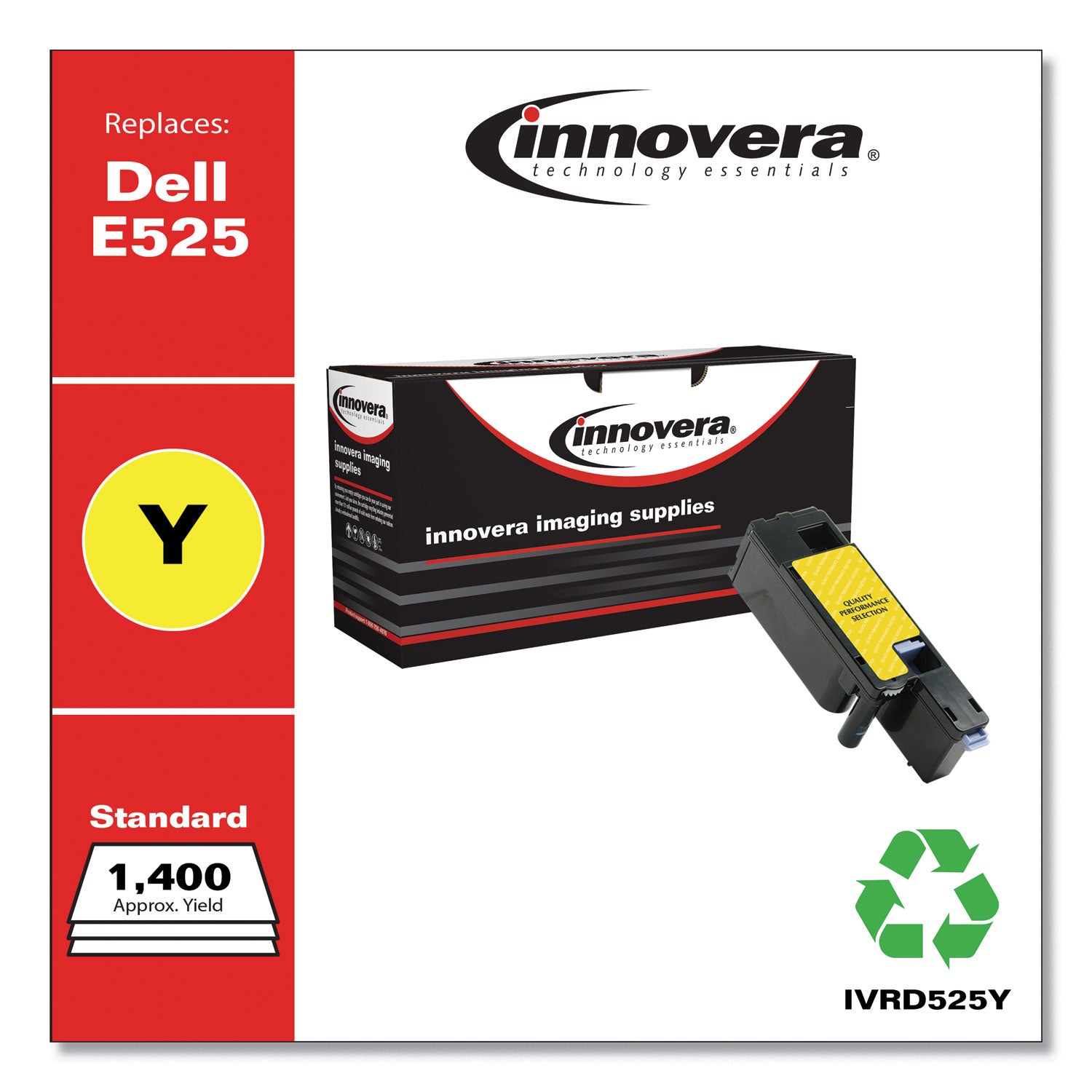 Innovera® Remanufactured Yellow Toner, Replacement for 593-BBJW, 1,400 Page-Yield