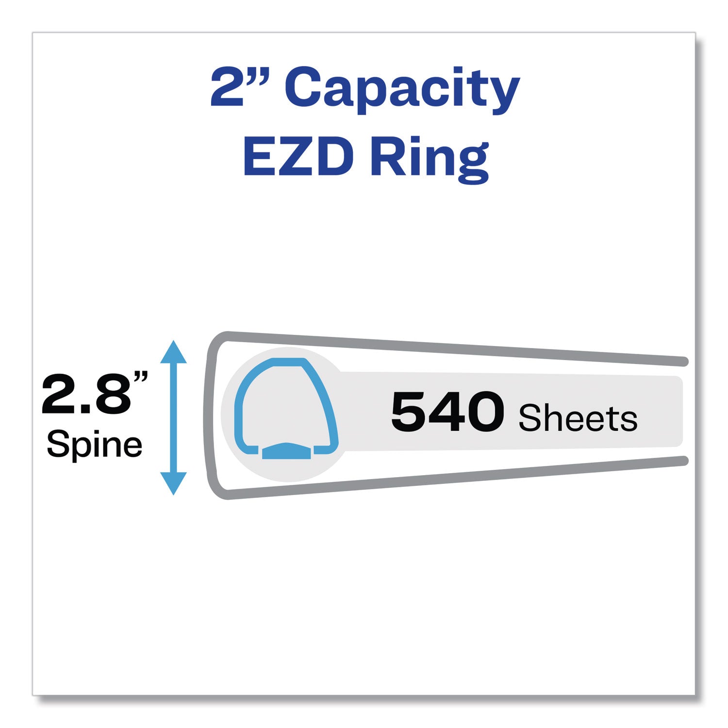 Avery® Framed View Heavy-Duty Binders, 3 Rings, 2" Capacity, 11 x 8.5, White