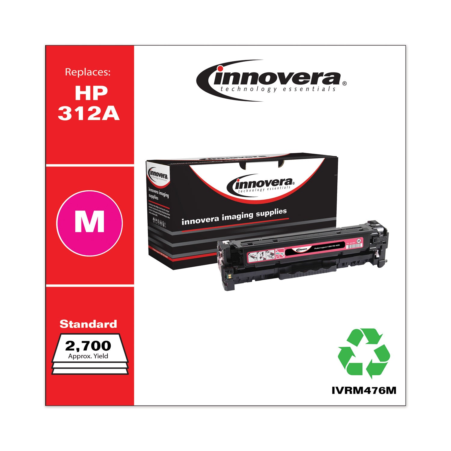 Innovera® Remanufactured Magenta Toner, Replacement for 312A (CF383A), 2,700 Page-Yield