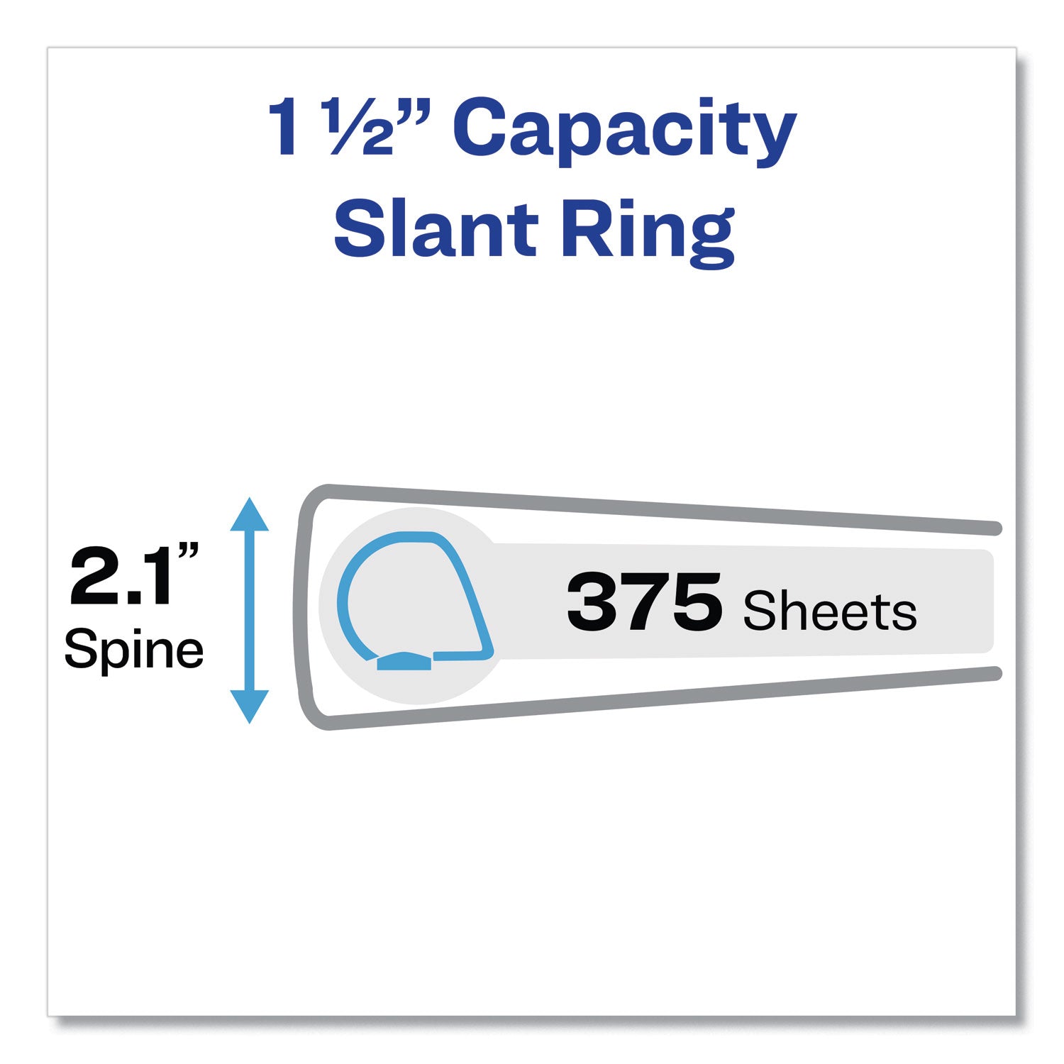 Avery® TouchGuard Protection Heavy-Duty View Binders with Slant Rings, 3 Rings, 1.5" Capacity, 11 x 8.5, White