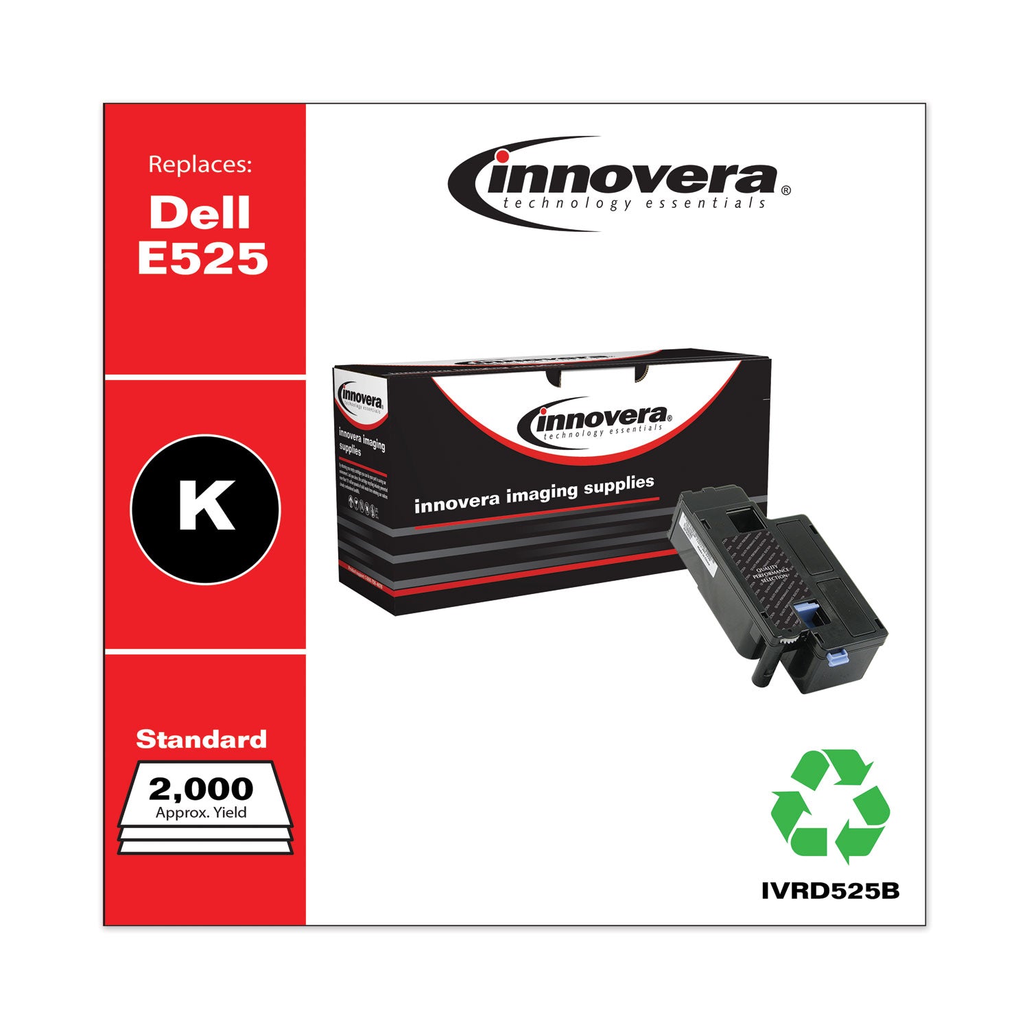 Innovera® Remanufactured Black Toner, Replacement for 593-BBJX, 2,000 Page-Yield