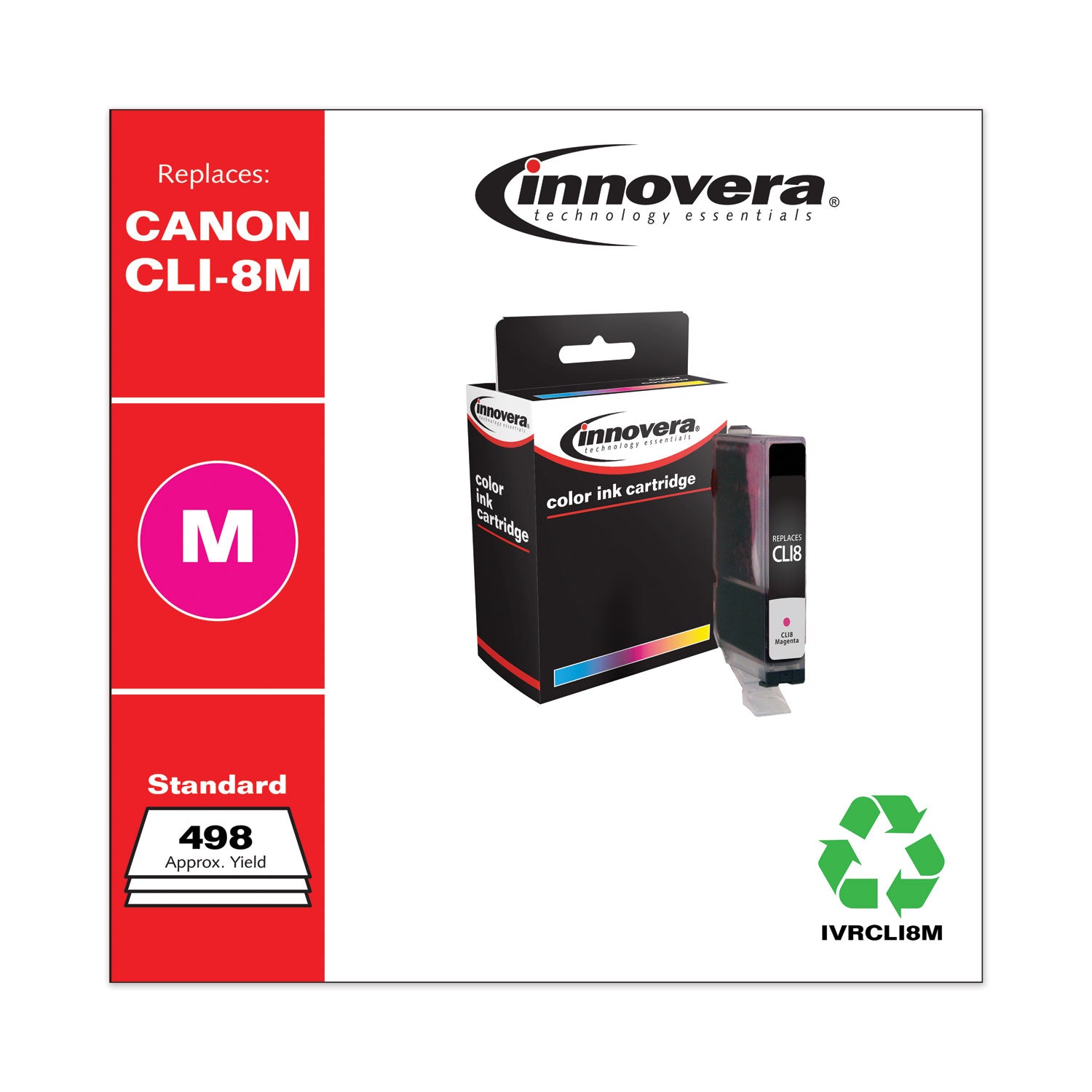 Innovera® Remanufactured Magenta Ink, Replacement for CLI8M (0622B002), 498 Page-Yield