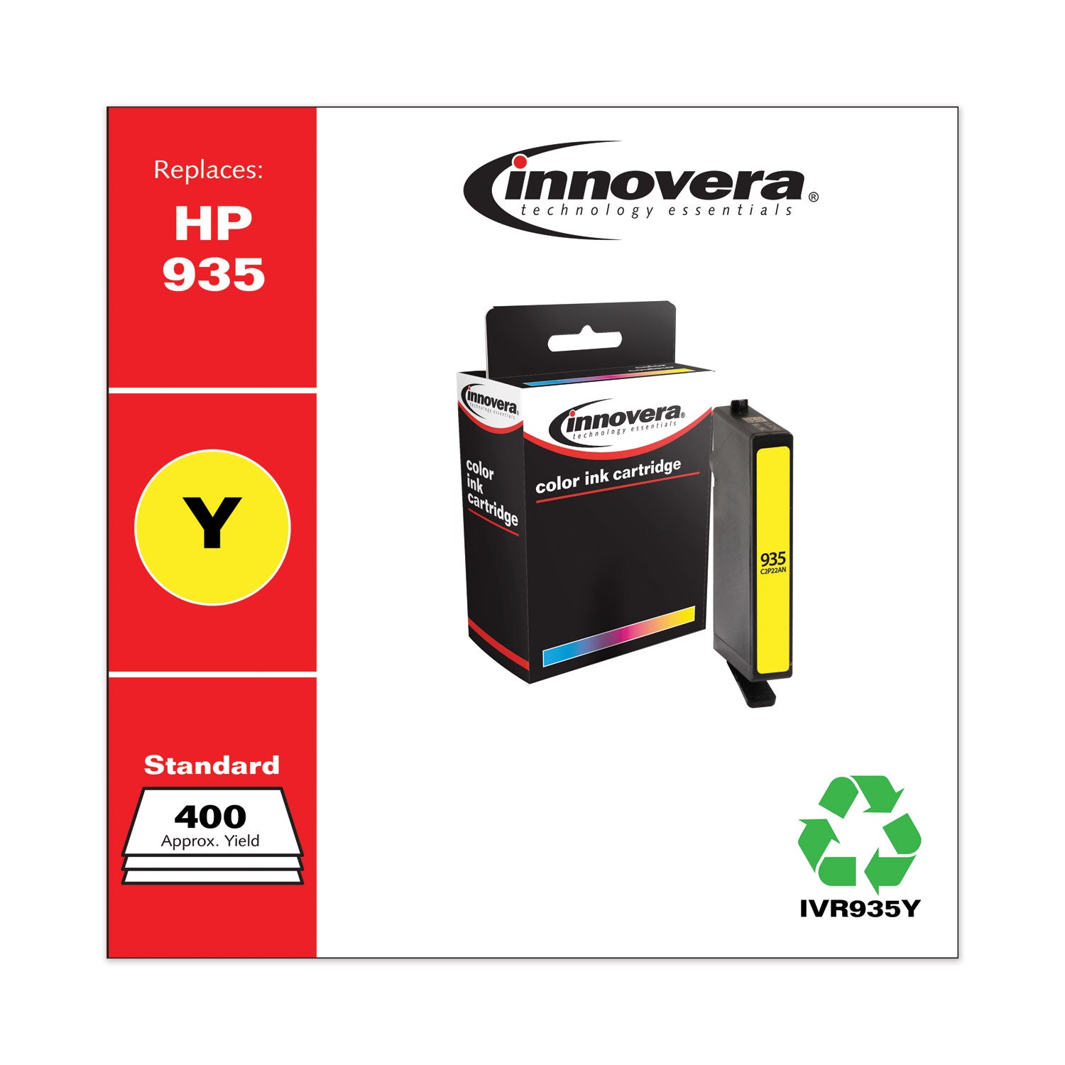 Innovera® Remanufactured Yellow Ink, Replacement for 935 (C2P22AN), 400 Page-Yield