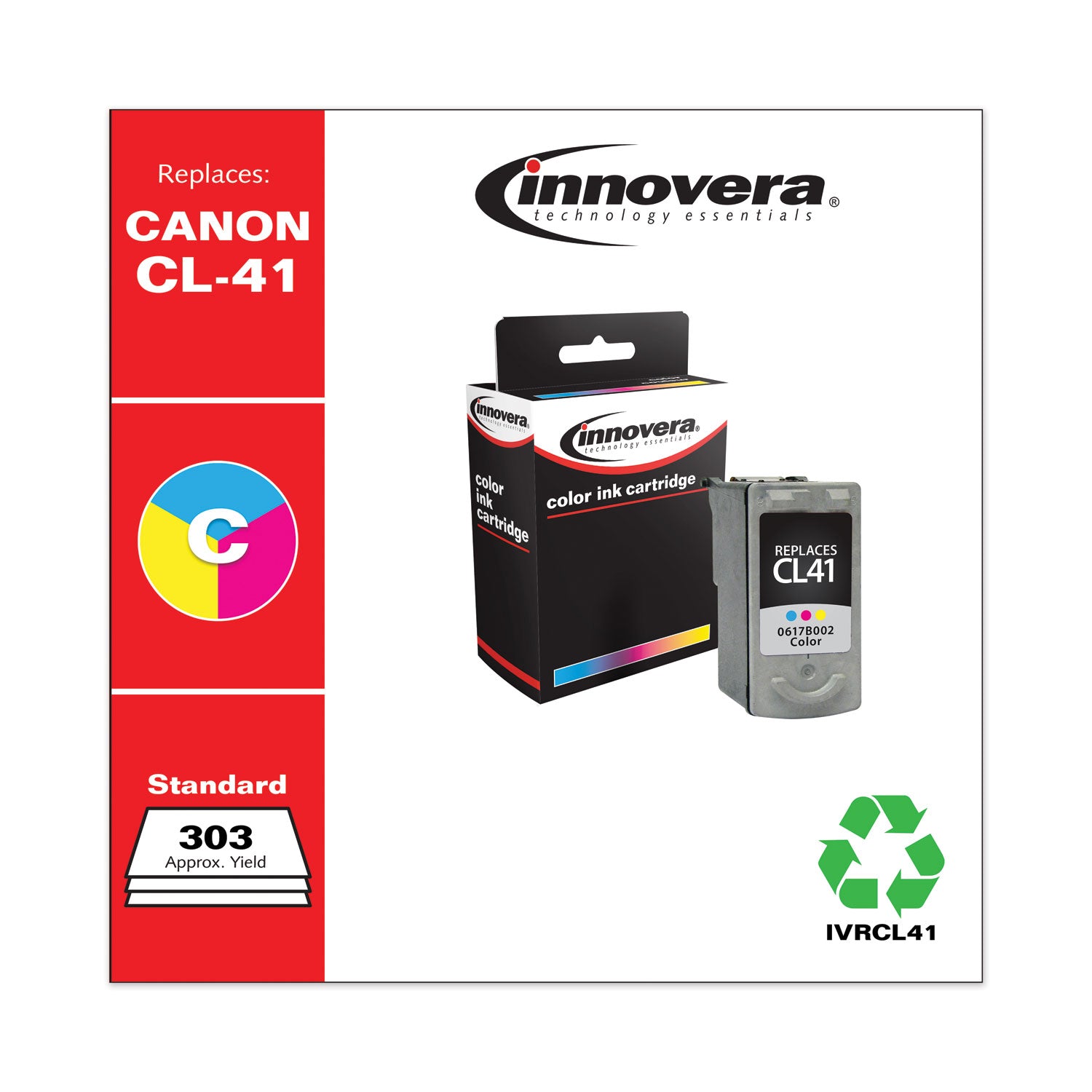 Innovera® Remanufactured Tri-Color Ink, Replacement for CL-41 (0617B002), 303 Page-Yield