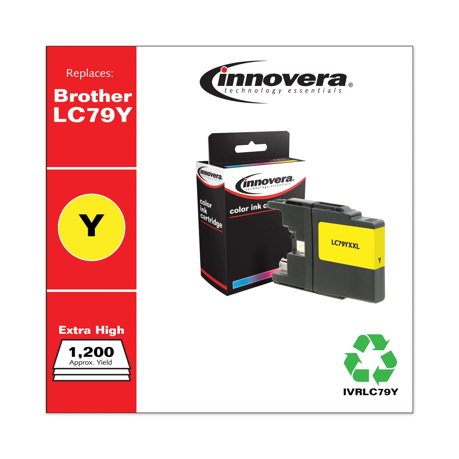 Innovera® Remanufactured Yellow Extra High-Yield Ink, Replacement for LC79Y, 1,200 Page-Yield