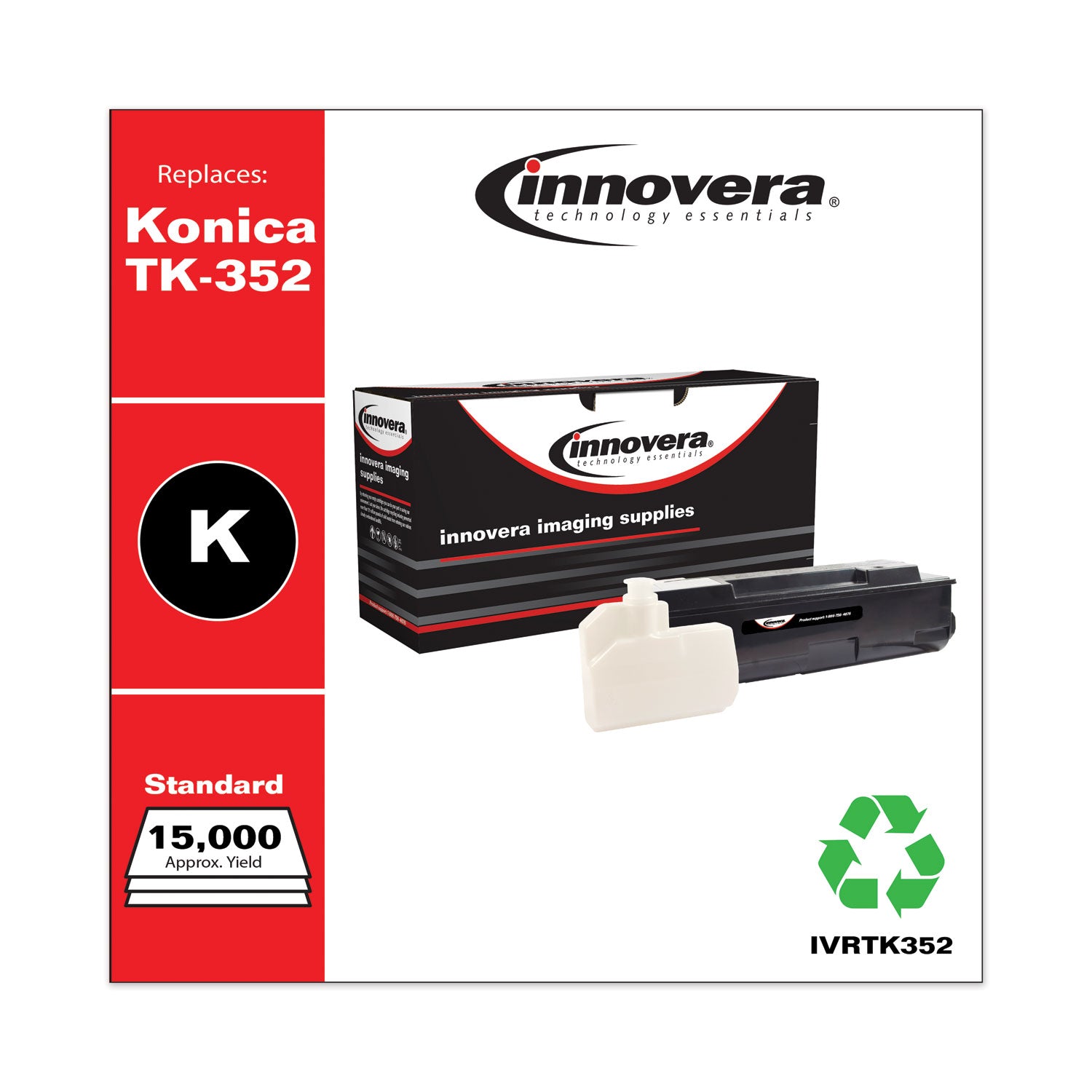 Innovera® Remanufactured Black Toner, Replacement for TK-352, 15,000 Page-Yield