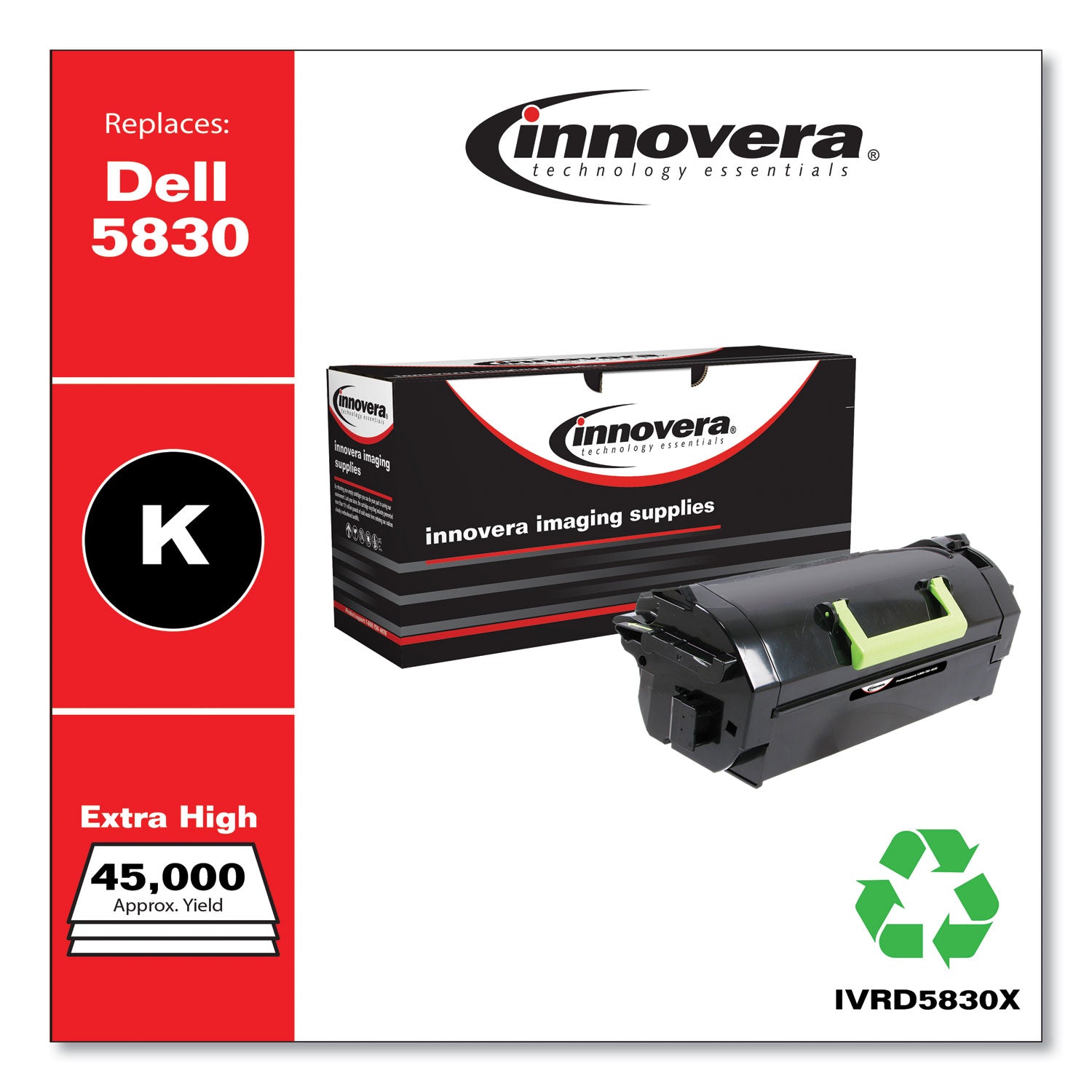 Innovera® Remanufactured Black Extra High-Yield Toner, Replacement for 593-BBYT, 45,000 Page-Yield