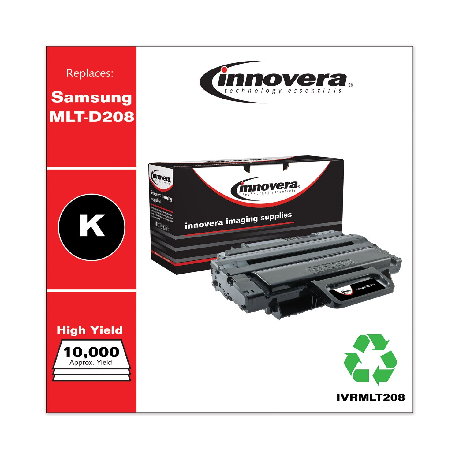 Innovera® Remanufactured Black High-Yield Toner, Replacement for MLT-D208L, 10,000 Page-Yield