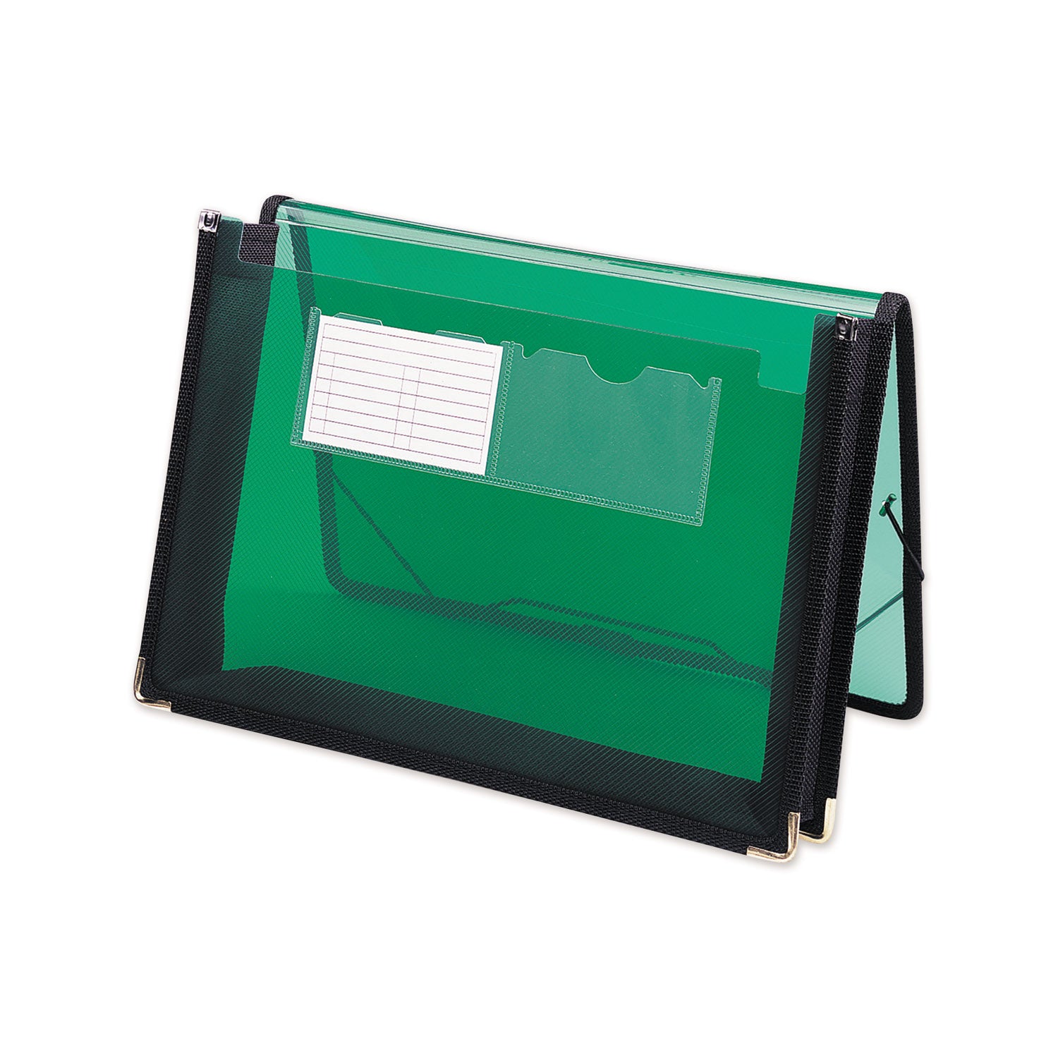 Smead™ Poly Wallets, 2.25" Expansion, 1 Section, Elastic Cord Closure, Letter Size, Translucent Green