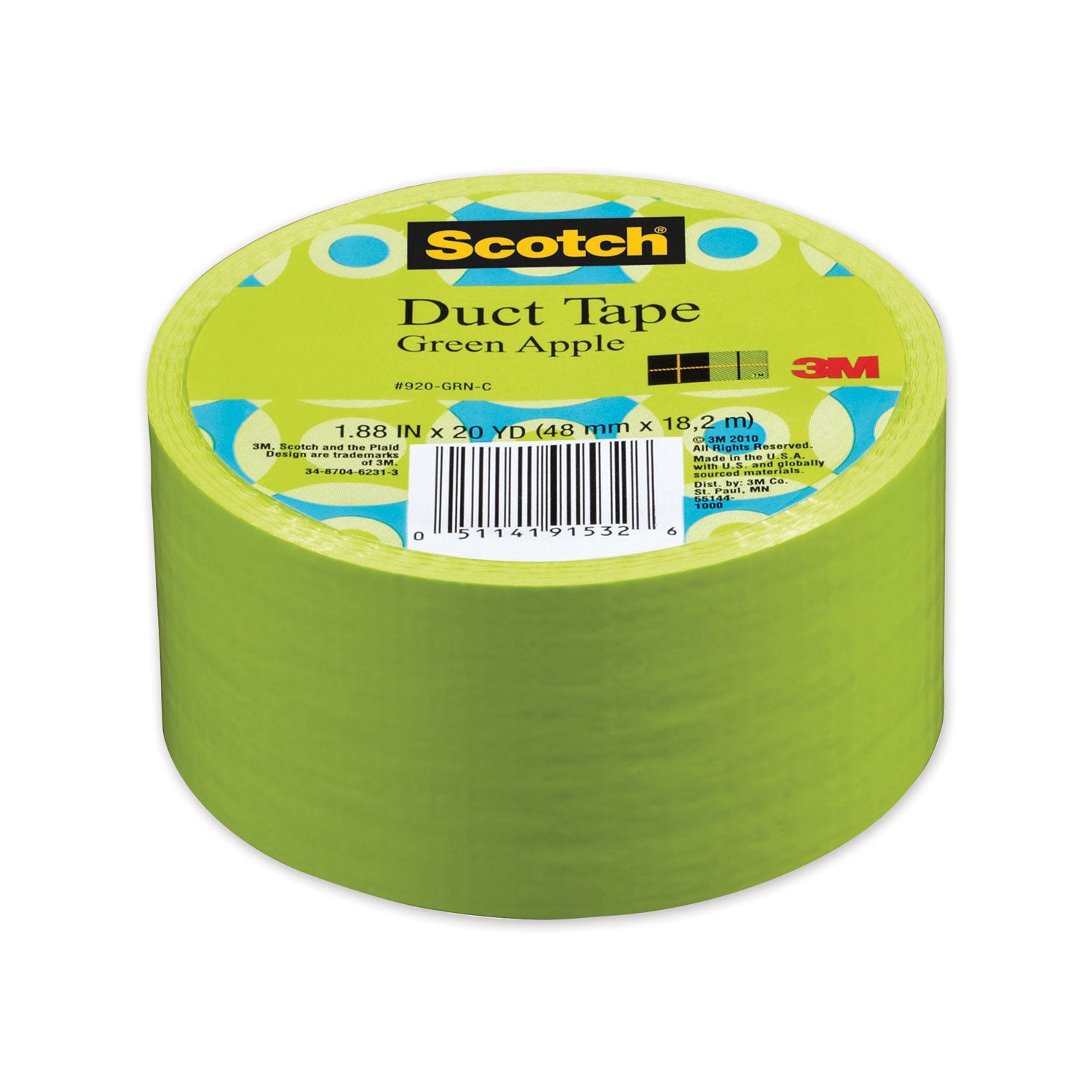 Duct Tape, 1.88" x 20 yds, Green Apple