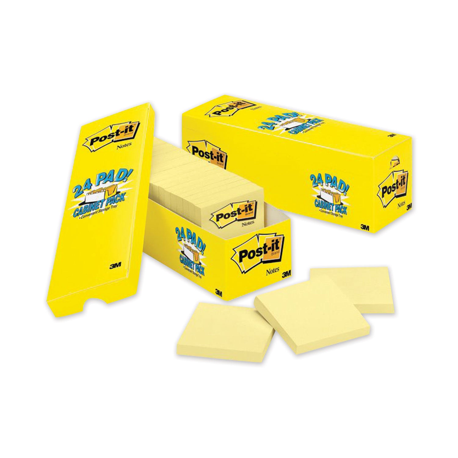 Original Pads in Canary Yellow, Cabinet Pack, 3" x 3", 90 Sheets/Pad, 24 Pads/Pack Post-it® Notes Flipcost