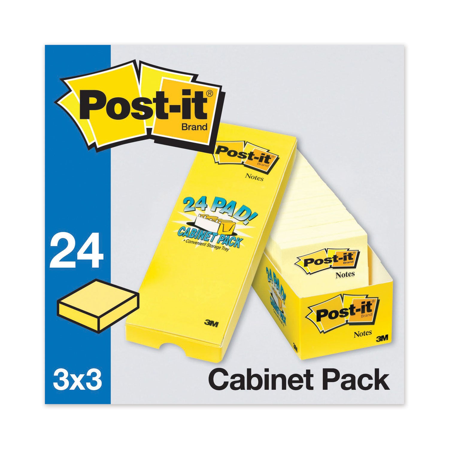 Original Pads in Canary Yellow, Cabinet Pack, 3" x 3", 90 Sheets/Pad, 24 Pads/Pack Post-it® Notes Flipcost