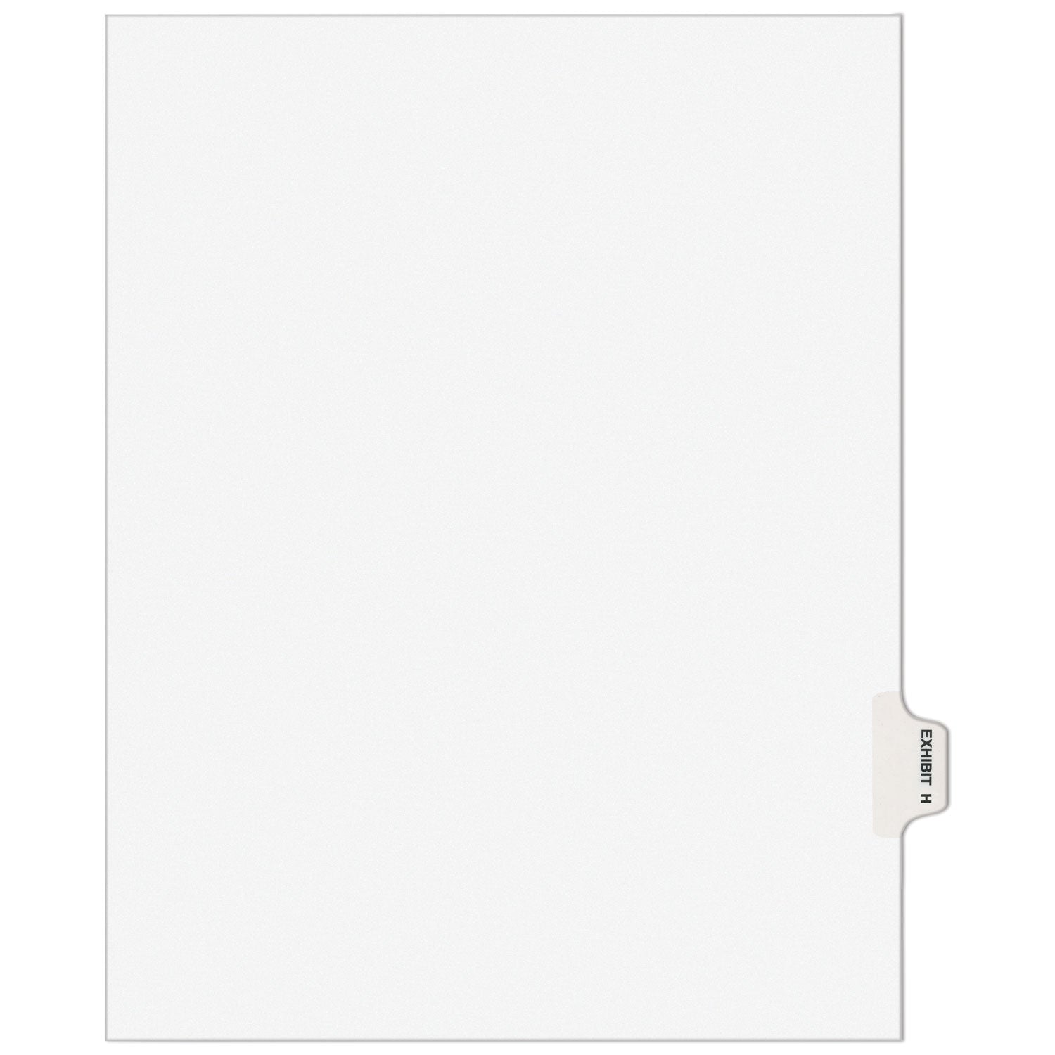 Avery-Style Preprinted Legal Side Tab Divider, 26-Tab, Exhibit H, 11 x 8.5, White, 25/Pack, (1378)