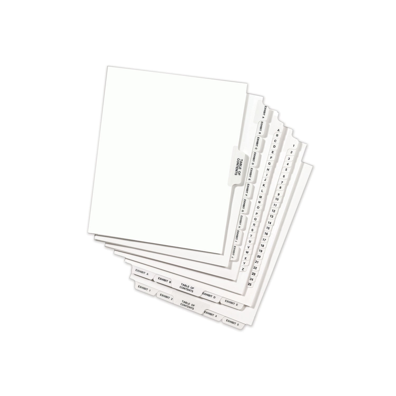 Avery® Avery-Style Preprinted Legal Side Tab Divider, 26-Tab, Exhibit I, 11 x 8.5, White, 25/Pack, (1379)