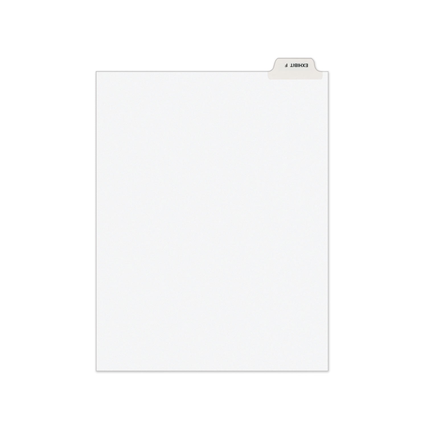 Avery-Style Preprinted Legal Bottom Tab Divider, 26-Tab, Exhibit F, 11 x 8.5, White, 25/PK