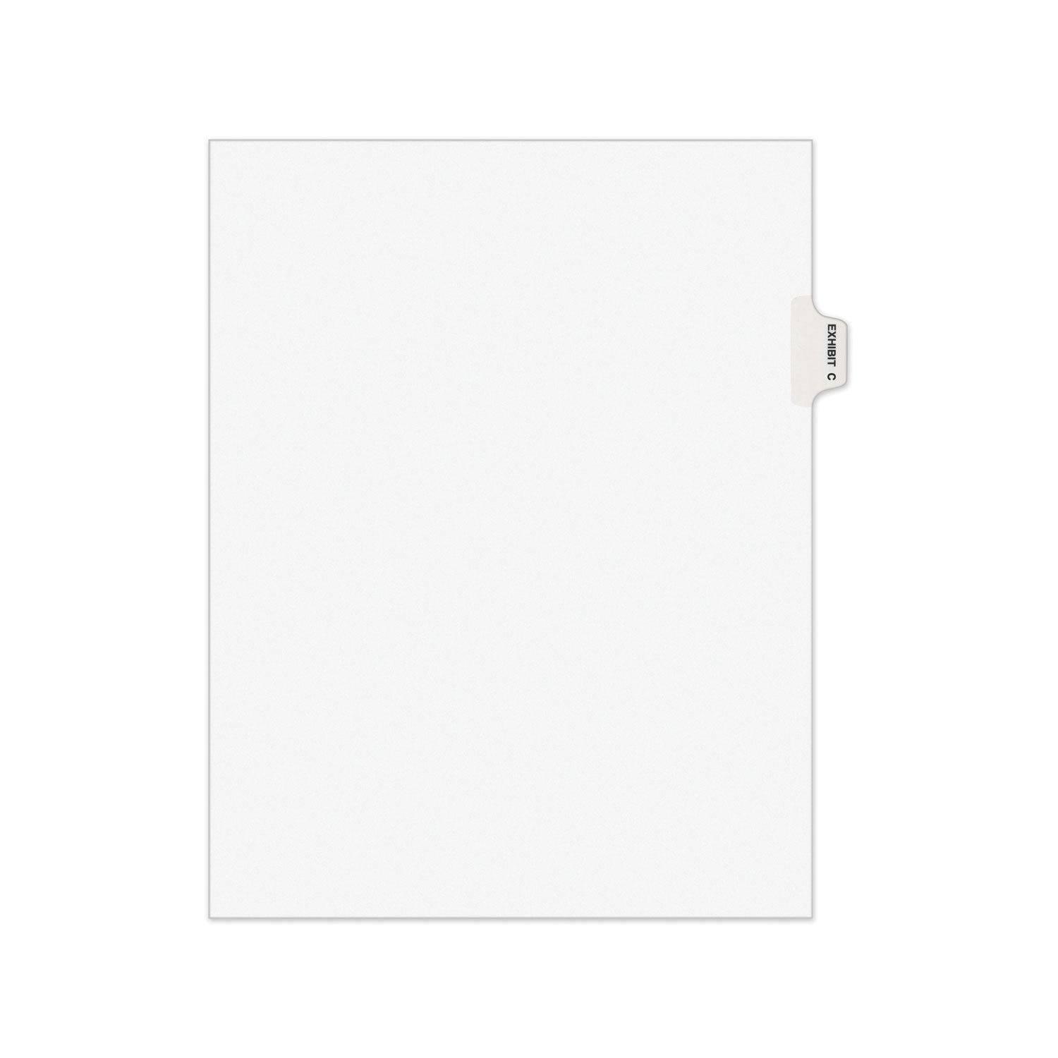 Avery-Style Preprinted Legal Side Tab Divider, 26-Tab, Exhibit C, 11 x 8.5, White, 25/Pack, (1373)