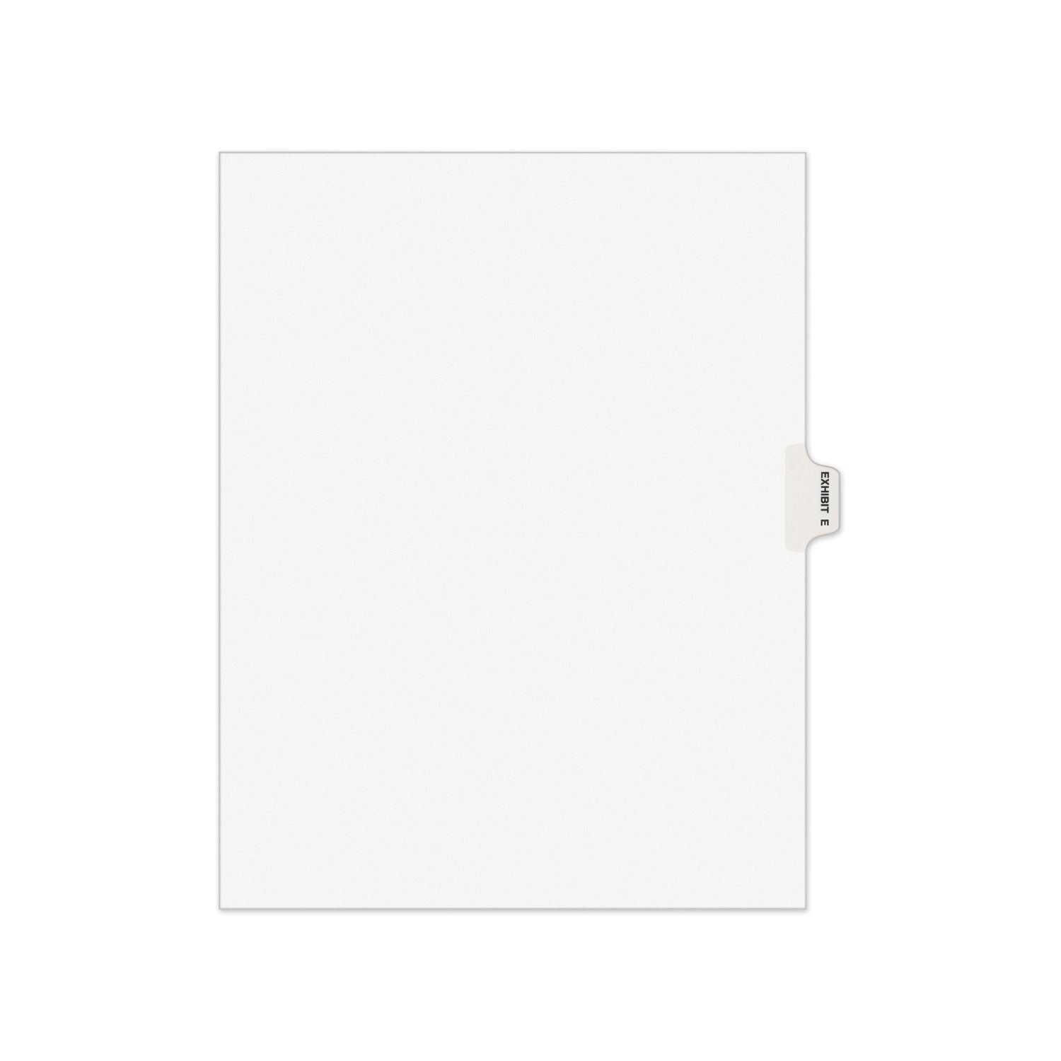 Avery-Style Preprinted Legal Side Tab Divider, 26-Tab, Exhibit E, 11 x 8.5, White, 25/Pack, (1375)