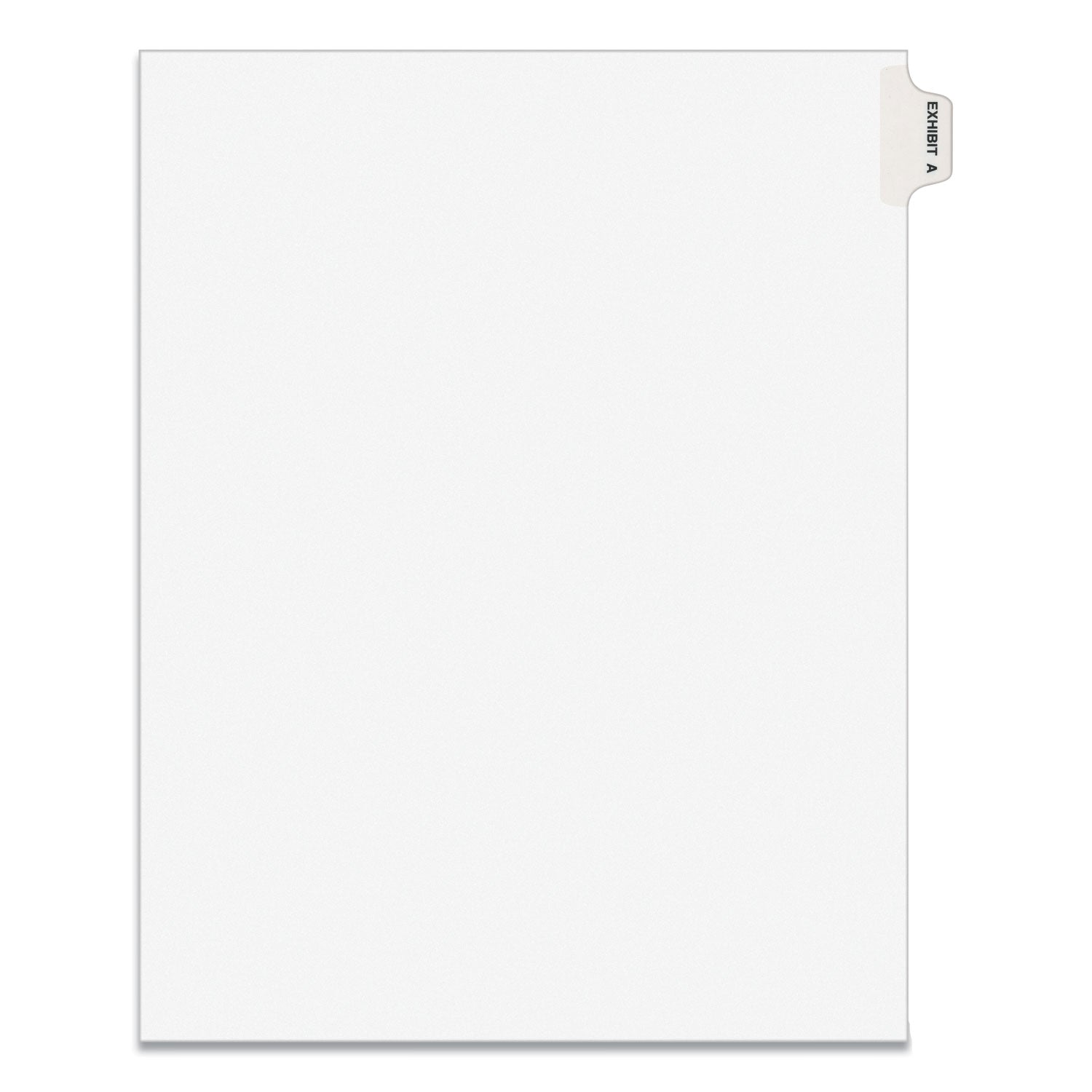 Avery-Style Preprinted Legal Side Tab Divider, 26-Tab, Exhibit A, 11 x 8.5, White, 25/Pack, (1371)