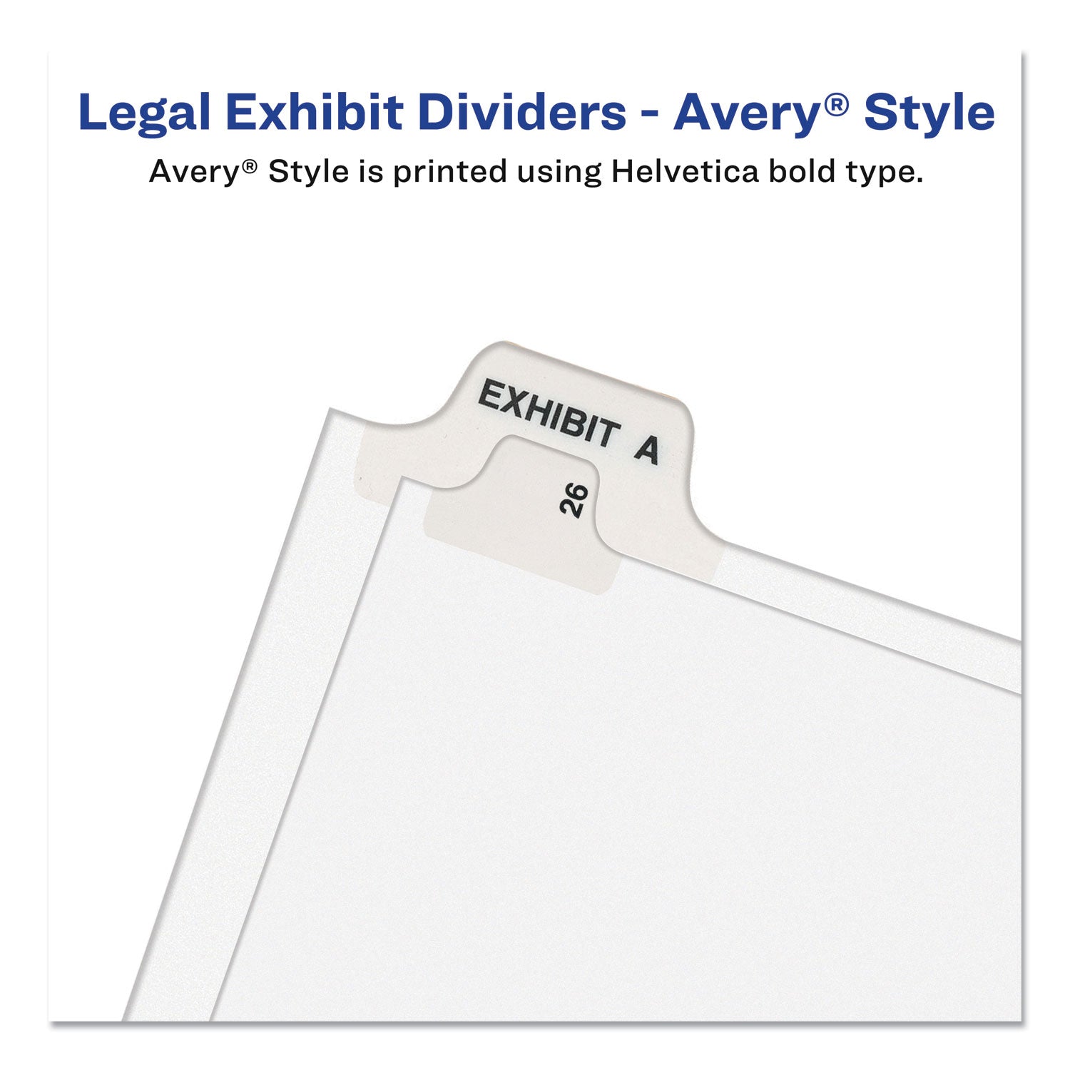 Avery® Avery-Style Preprinted Legal Bottom Tab Divider, 26-Tab, Exhibit J, 11 x 8.5, White, 25/PK