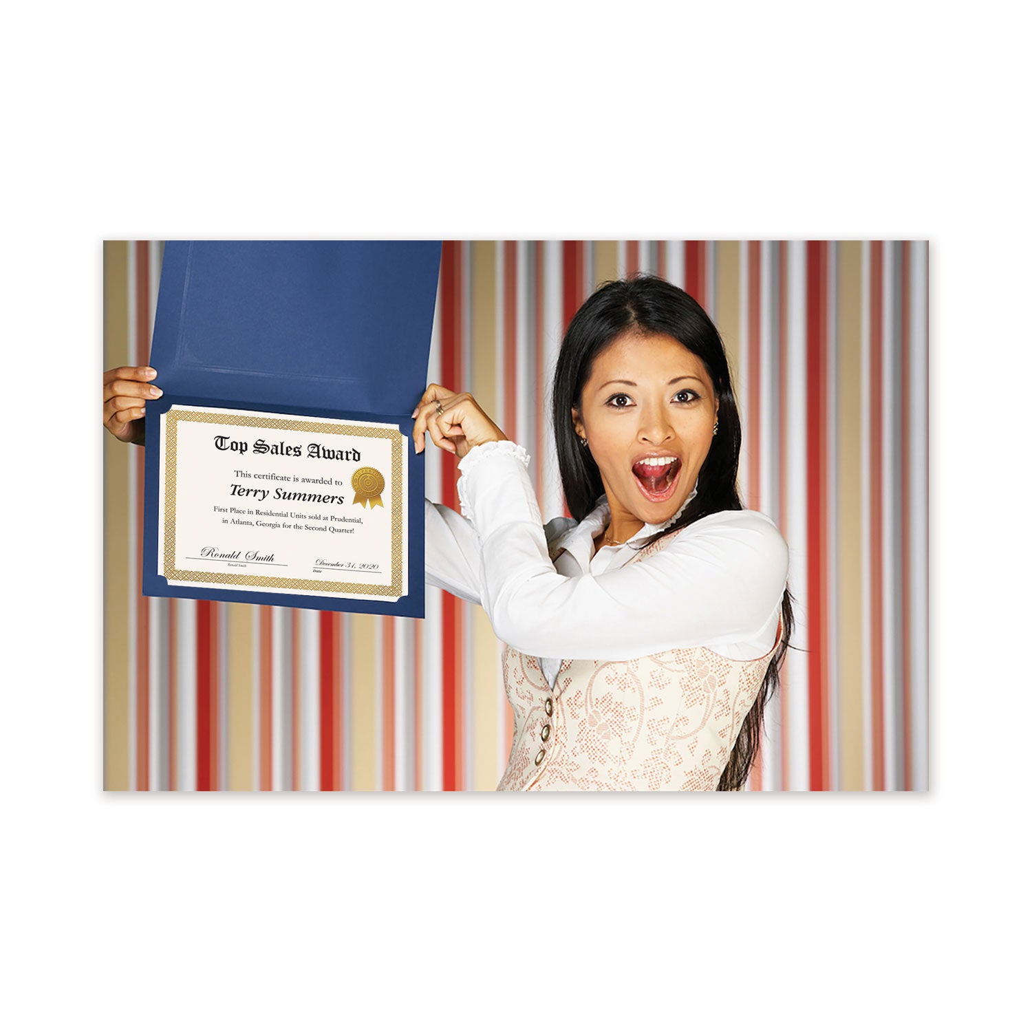 Great Papers!® Foil Border Certificates, 8.5 x 11, Ivory/Gold with Braided Gold Border, 12/Pack