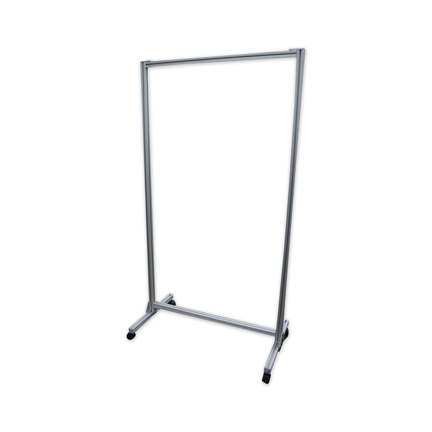 Acrylic Mobile Divider, 38.5" x 23.75" x 74.19", Acrylic; Aluminum, Clear