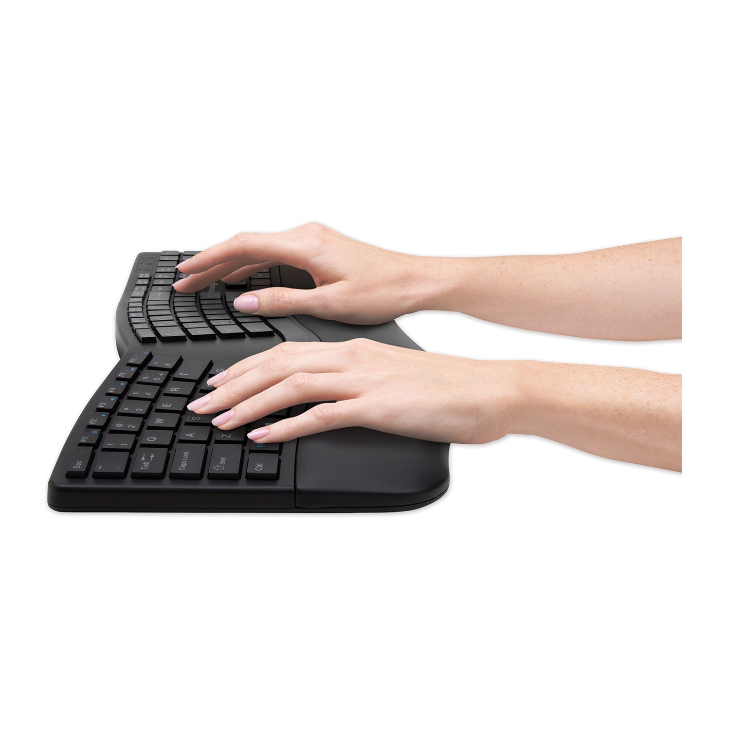 Kensington® Pro Fit Ergo Wireless Keyboard, 18.98 x 9.92 x 1.5, Black