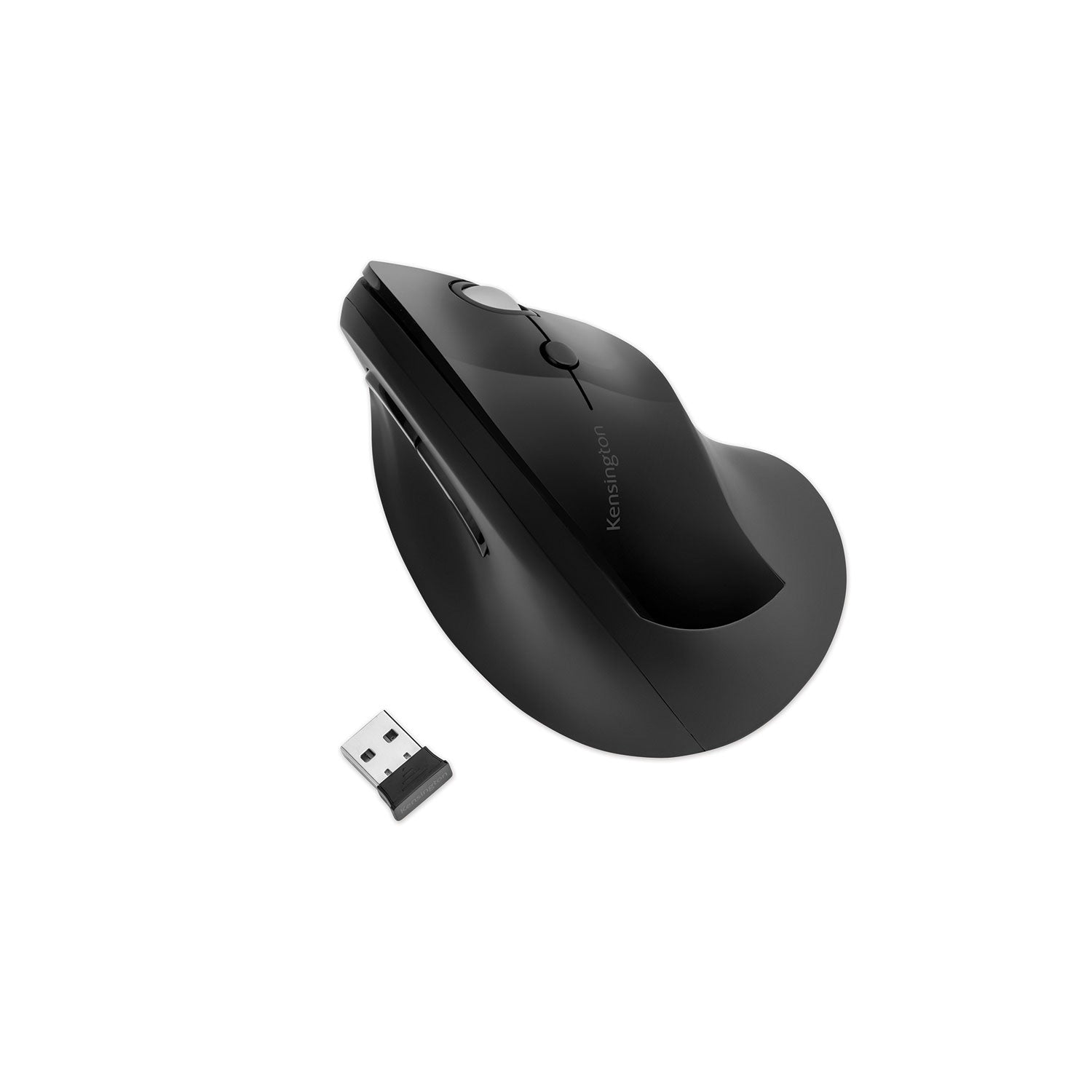 Kensington® Pro Fit Ergo Vertical Wireless Mouse, 2.4 GHz Frequency/65.62 ft Wireless Range, Right Hand Use, Black