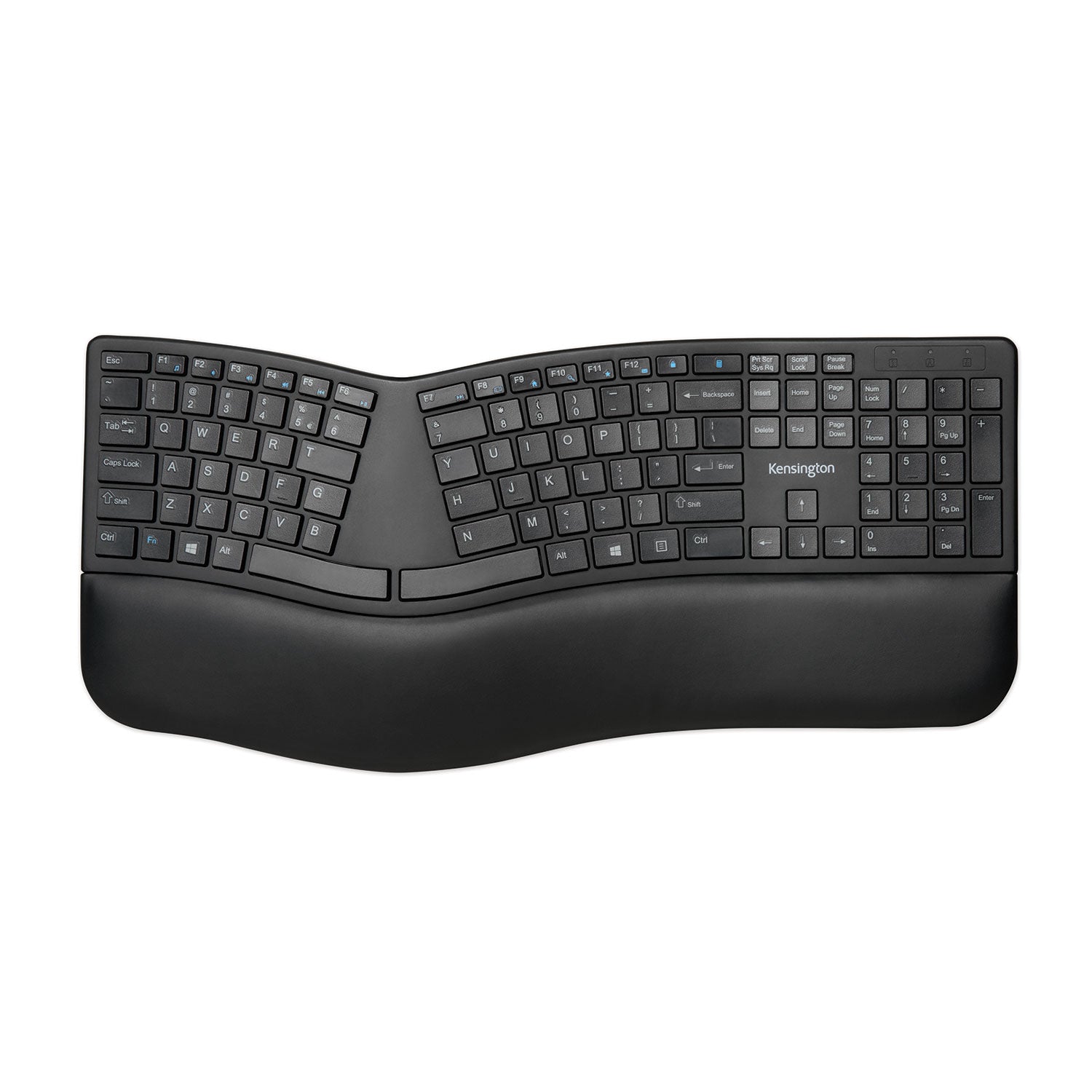 Kensington® Pro Fit Ergo Wireless Keyboard, 18.98 x 9.92 x 1.5, Black