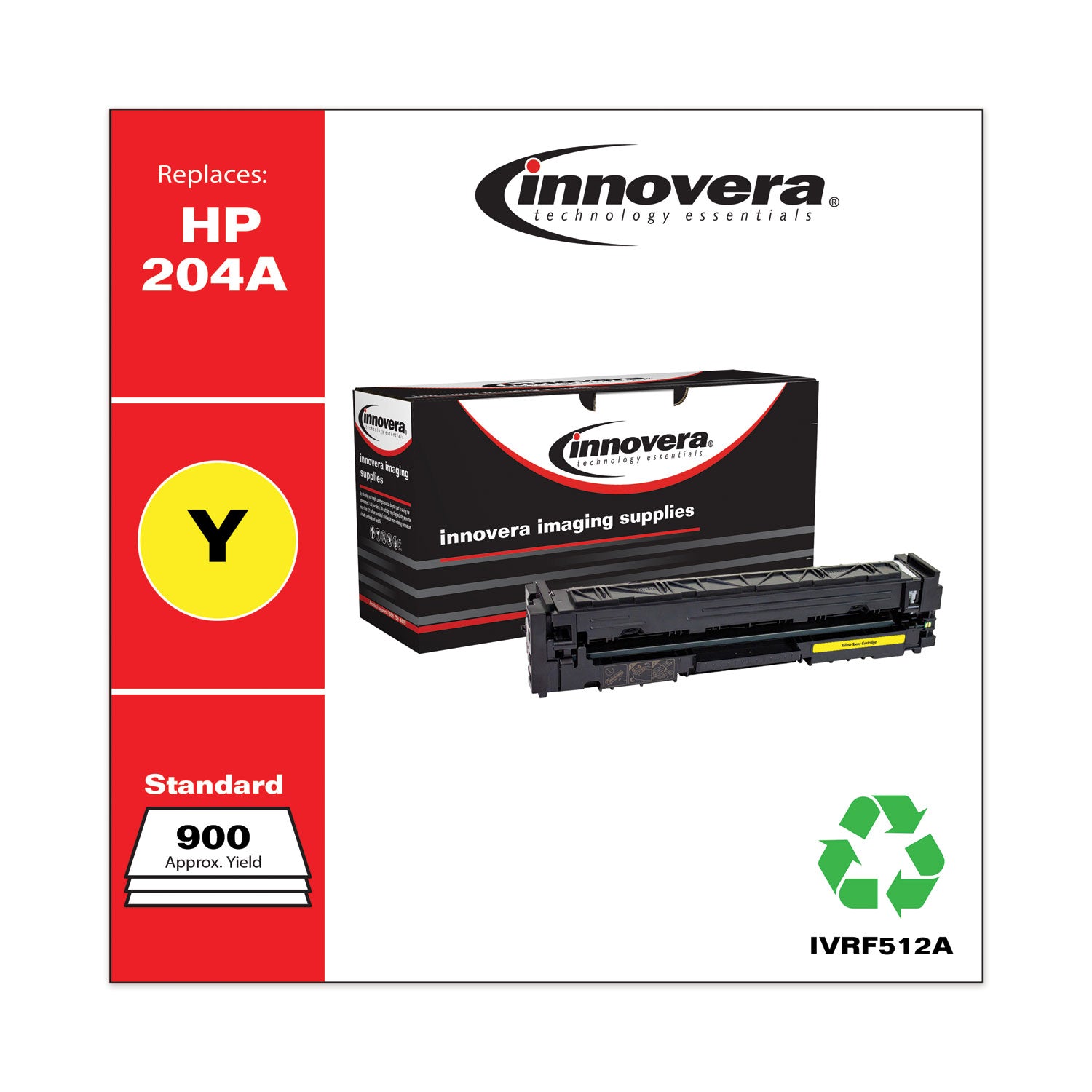 Innovera® Remanufactured Yellow Toner, Replacement for 204A (CF512A), 900 Page-Yield