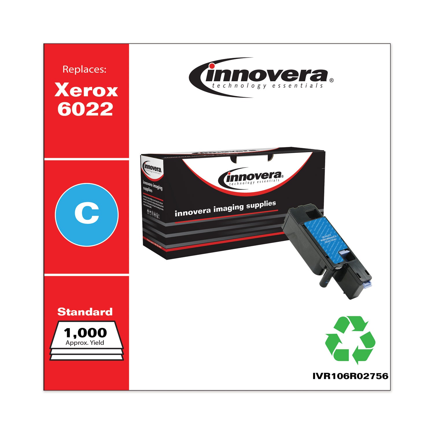 Innovera® Remanufactured Cyan Toner, Replacement for 106R02756, 1,000 Page-Yield