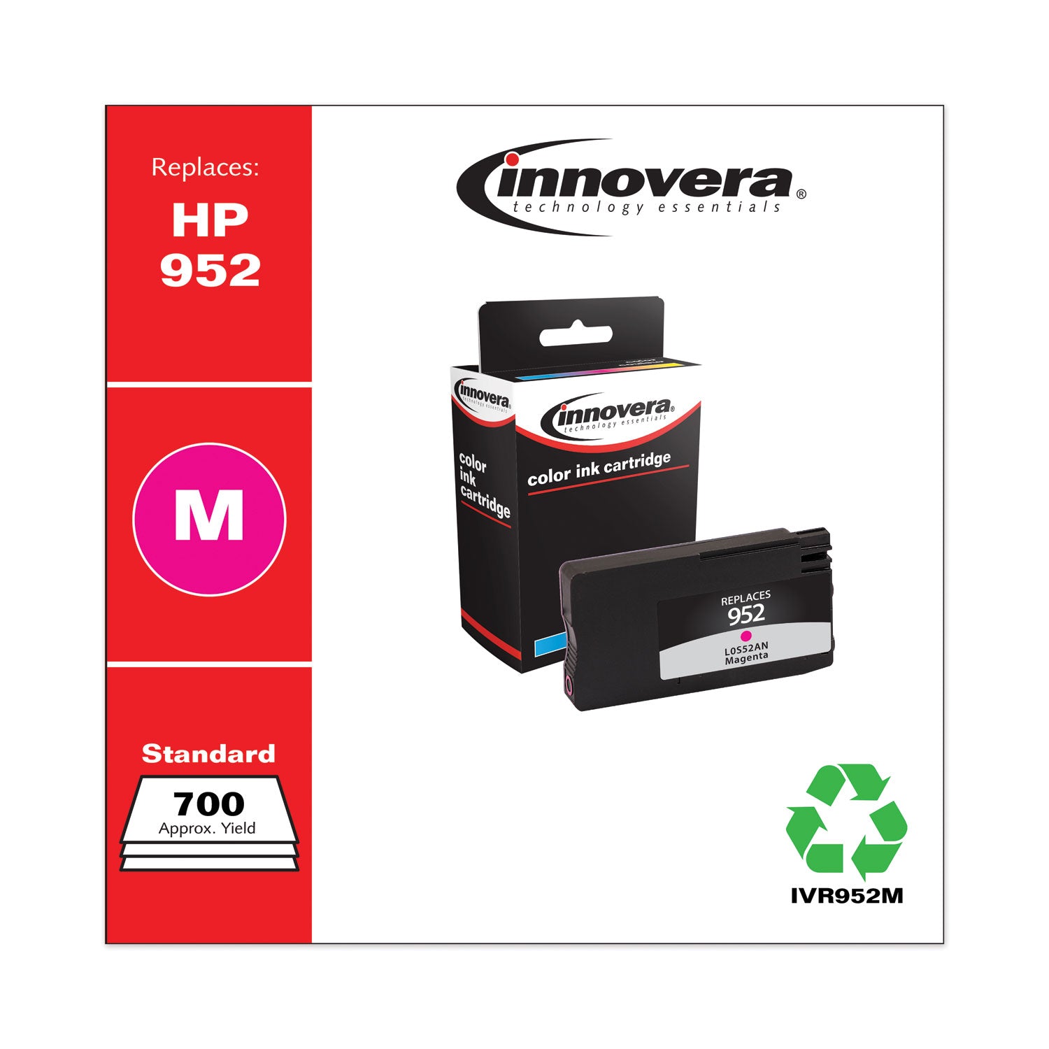 Innovera® Remanufactured Magenta Ink, Replacement for 952 (L0S52AN), 700 Page-Yield