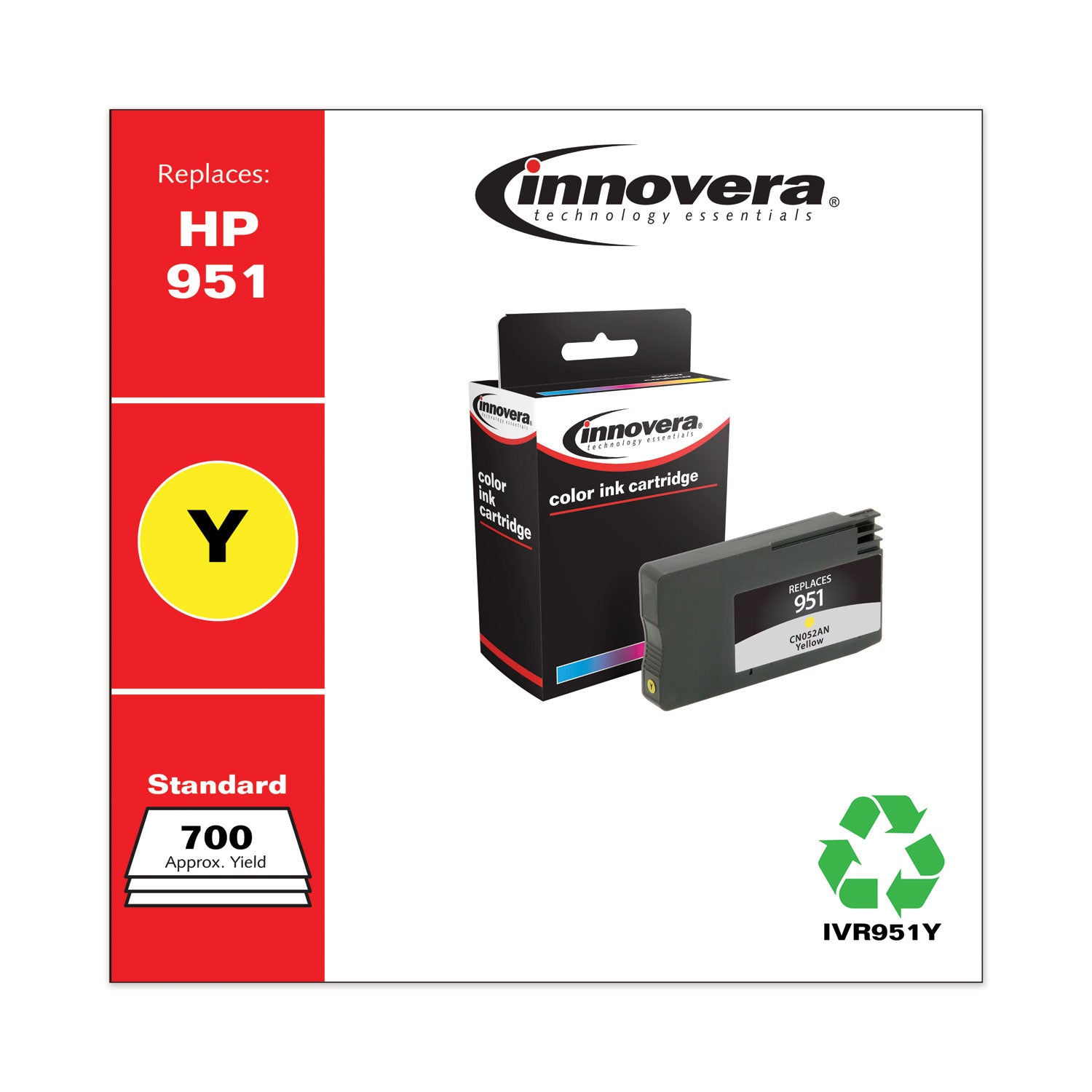 Innovera® Remanufactured Yellow Ink, Replacement for 951 (CN052AN), 700 Page-Yield