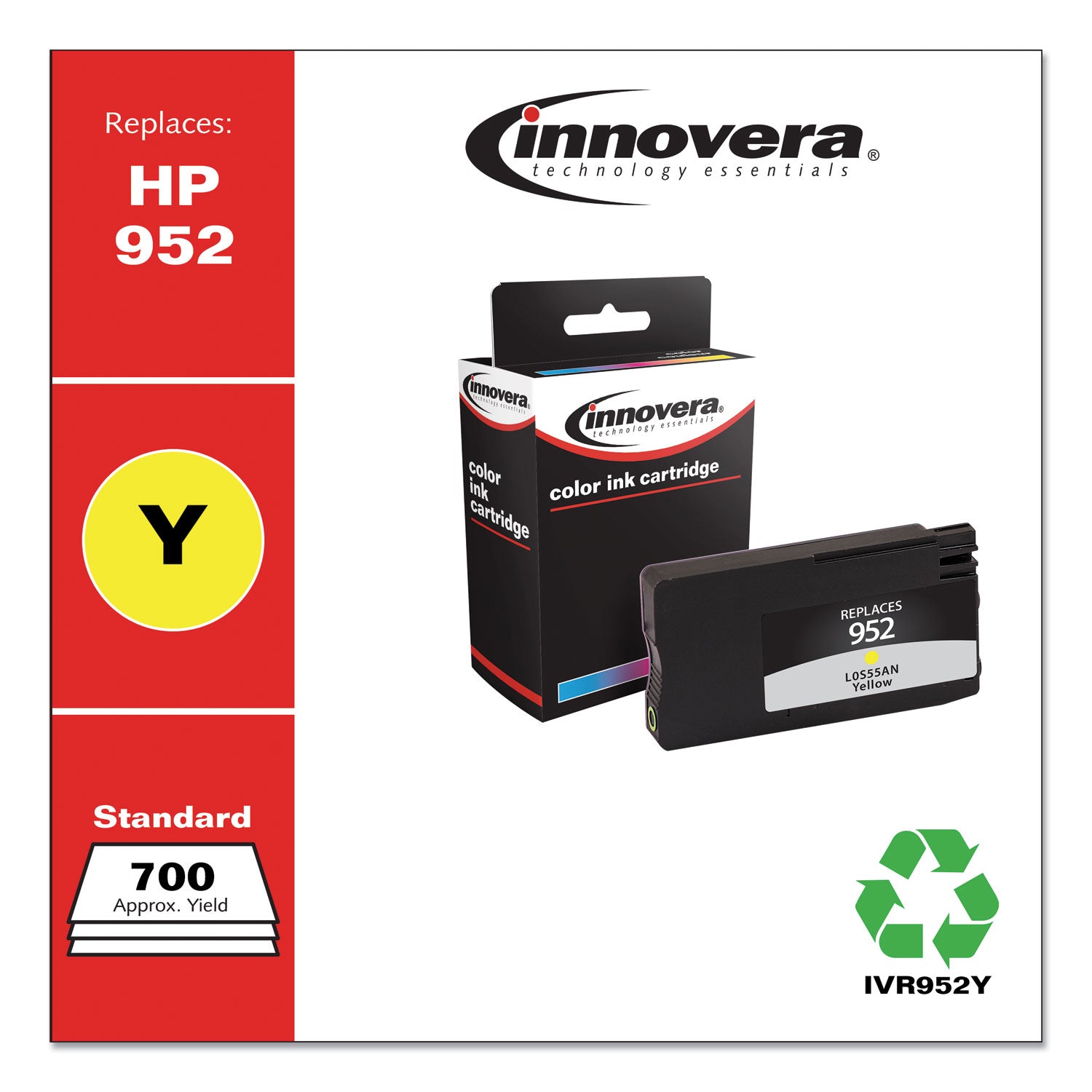 Innovera® Remanufactured Yellow Ink, Replacement for 952 (L0S55AN), 700 Page-Yield