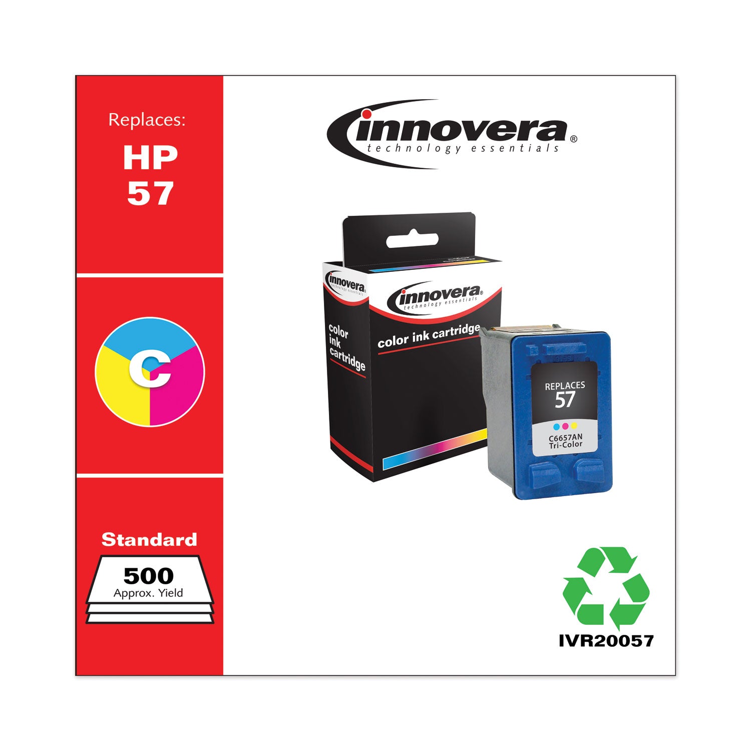 Innovera® Remanufactured Tri-Color Ink, Replacement for 57 (C6657AN), 400 Page-Yield